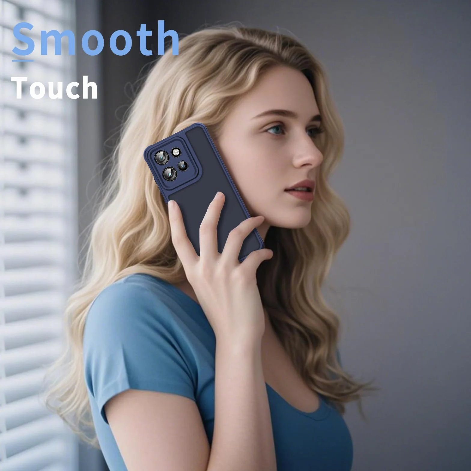 Etui Kompatybilne Z Motorola Edge 60 Neo/50 Neo,Ultracienka Etui Antywstrząsowe I Odporna Na Zarysowania, Półprzezroczysta Matowa Obudowa, Odporna Na Odciski Palców - Tpu(Niebieski)