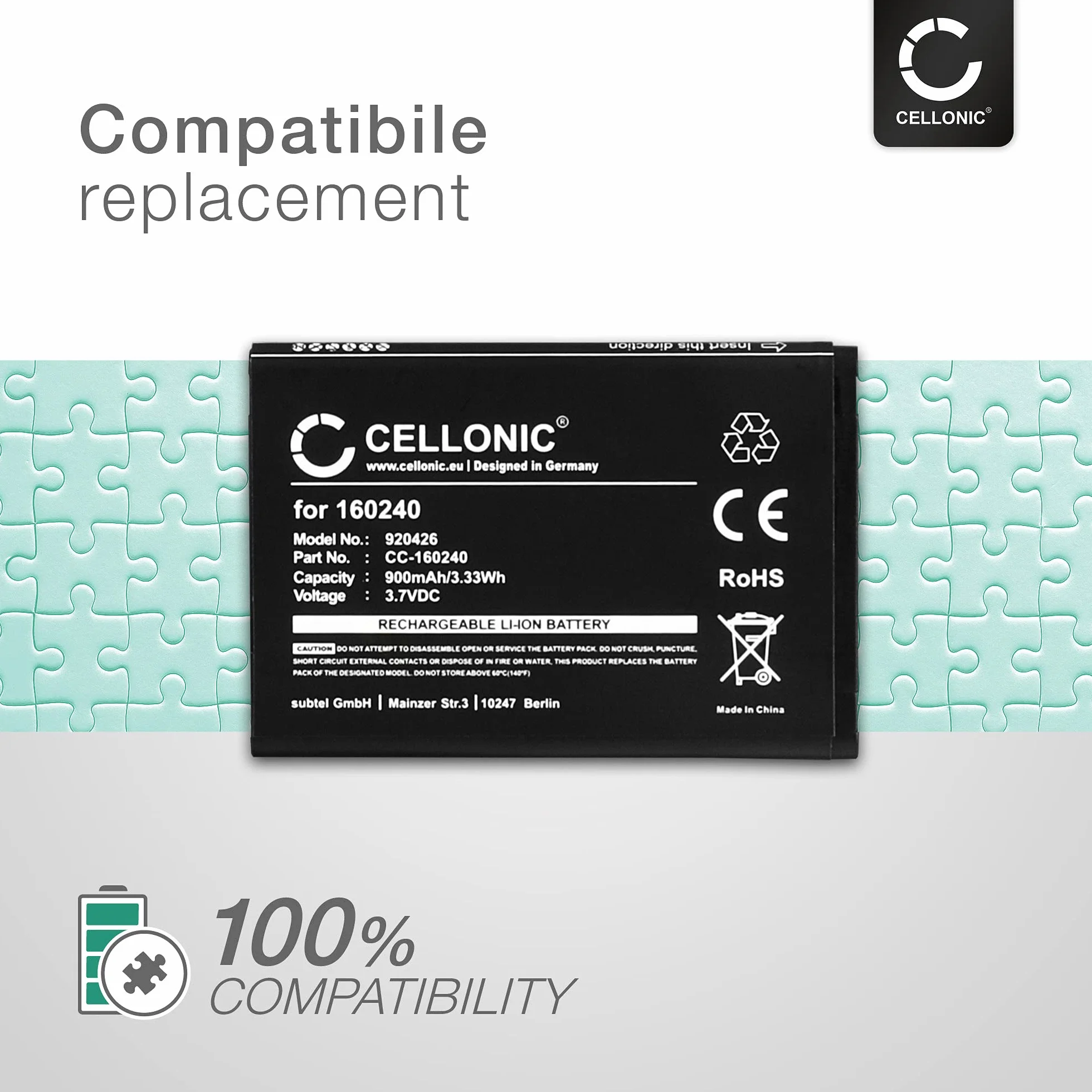 CELLONIC® 2X Bateria 900mAh kompatybilna z SteelSeries Arctis Pro Wireless Siberia 800 840