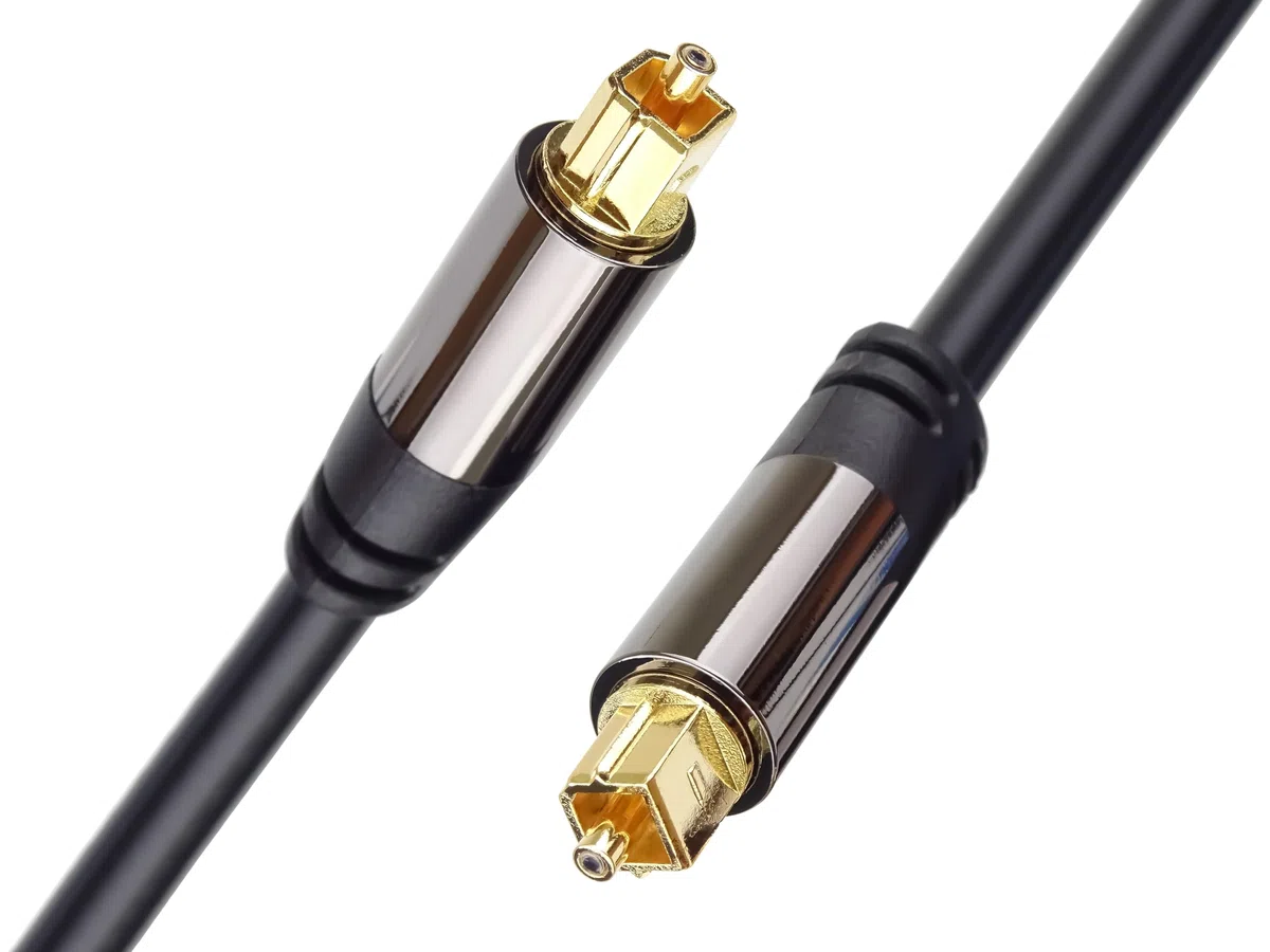 PremiumCord Optyczny Kabel Audio Toslink 3 m, Średnica Zewnętrzna: 6 Mm, Wtyczka Toslink, Kabel Cyfrowy do Zestawu Stereo Hifi Soundable Tv, HQ Audio, Lutowany, Kolor Czarny, Srebrny, Złoty