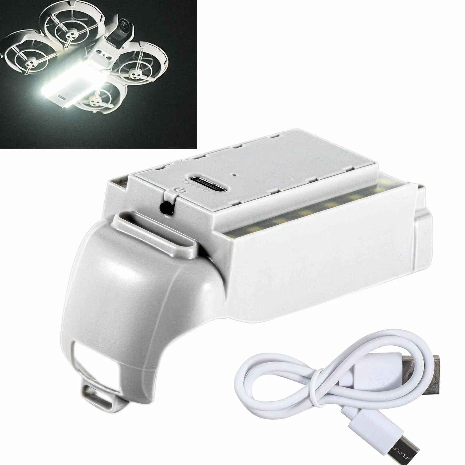 Podwozie z ładowalnymi światłami LED do pokrowca ochronnego z chronioną baterią dla drona DJI Neo, oświetlone wydłużone nogi, uchwyt 2-w-1 do podnoszenia, podstawka