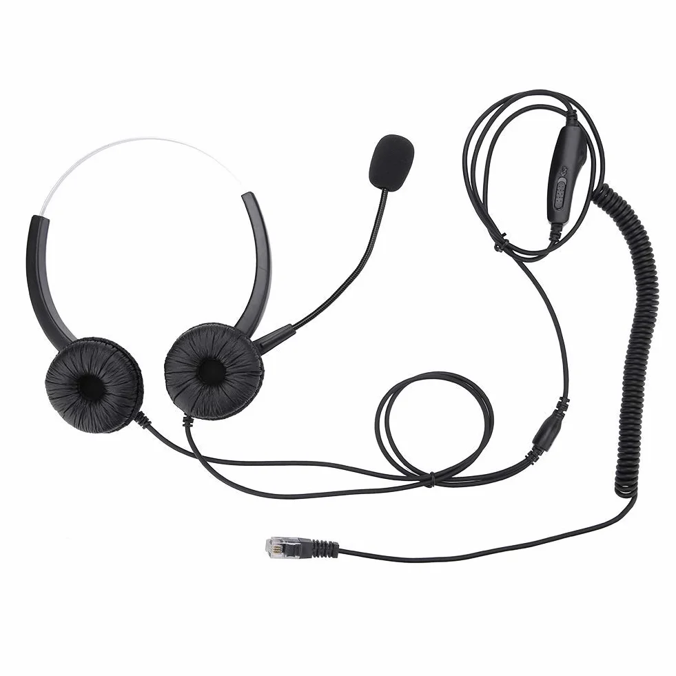 Call Center zestaw słuchawkowy z redukcją szumów, super trwały, wtyk RJ9 Call Center Headphones zestaw słuchawkowy do profesjonalnych telefonów telefonicznych/połączeń sieciowych VOIP, wygodne noszenie