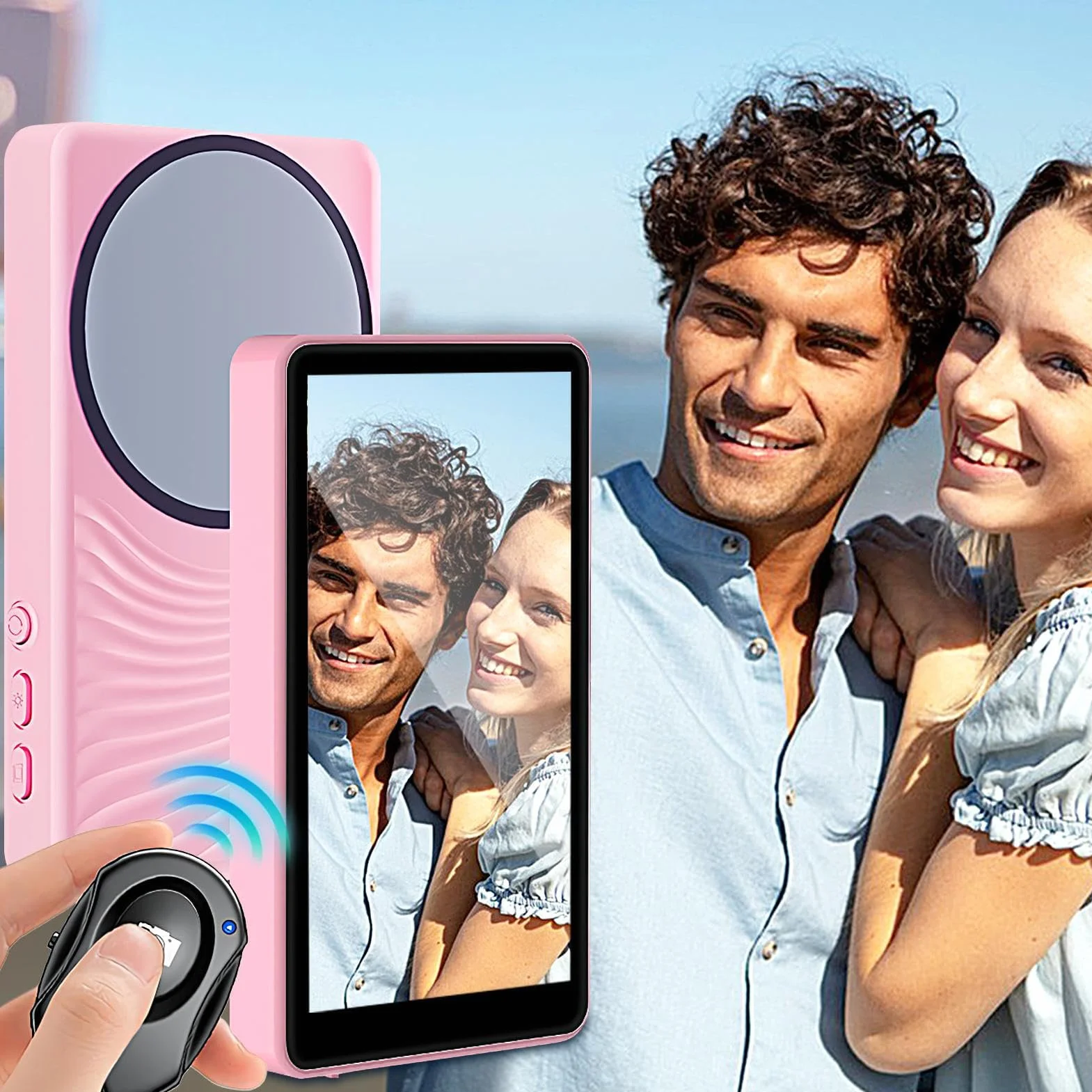 Ekran Monitorujący do Selfie Bezprzewodowy Monitor do Selfie z Nagrywaniem | Przenośne Akcesoria do Smartfonów do Nagrywania Wideo, Robienia Zdjęć, Streamingu na Żywo i Tworzenia Vlogów
