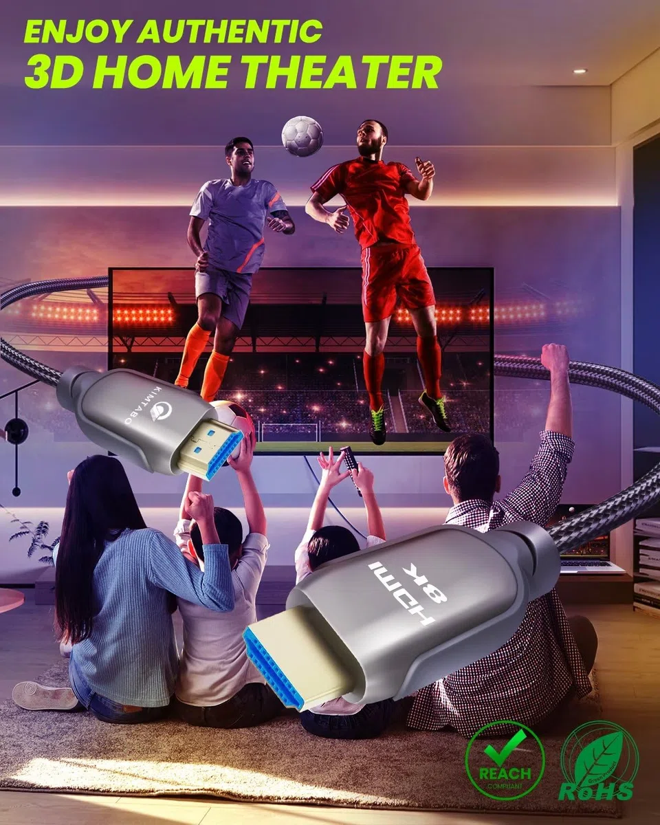 Kabel HDMI 2.1, 4,6 m, 48 Gb/s, kabel HDMI o ultra wysokiej prędkości, 4K HD 120 Hz 144 Hz, 2K, 240 Hz, kabel HDMI, eARC HDCP 2.2 i 2.3 HDR 10+, Dolby, kompatybilny z PS5/Xbox Series x/Apple