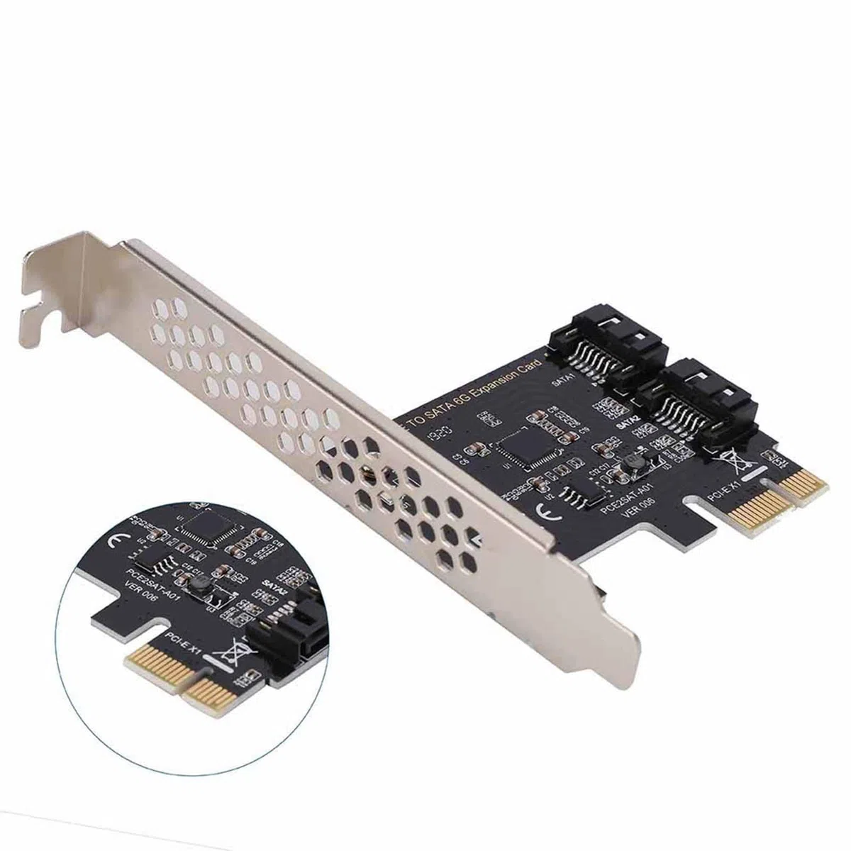 2-portowa Karta Rozszerzeń Pci Express, Karty Rozszerzeń SATA III 6 Gb/S, 6 GBPS, Karty PCI-E Plug And Play dla Dużej Obudowy/Małej Obudowy