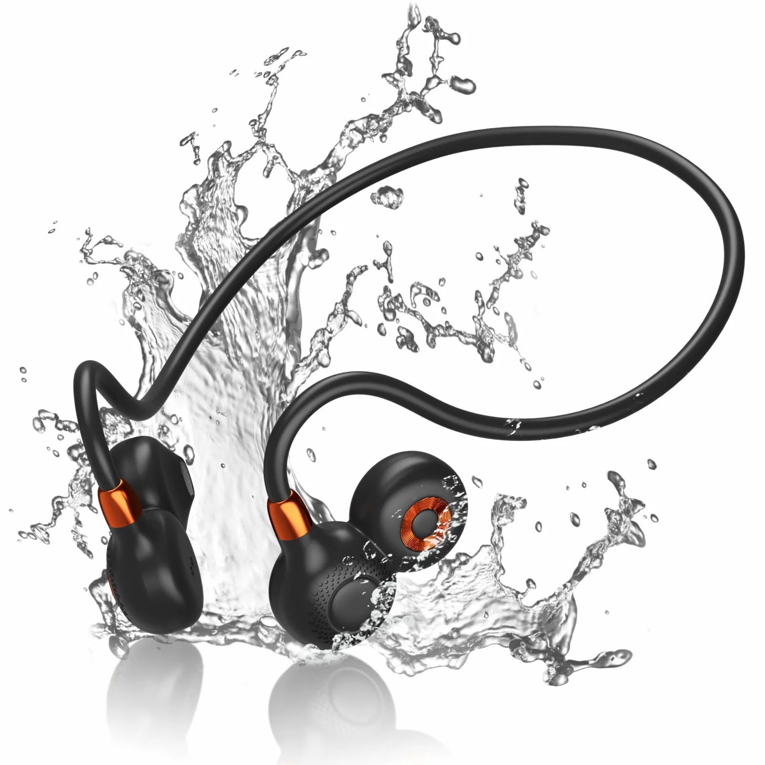 Ortizan Słuchawki z przewodnictwem kostnym, otwarte słuchawki douszne, bezprzewodowe słuchawki Bluetooth 5.3, wodoodporność IPX6, wyraźne połączenie, lekkie słuchawki 19 g, czas odtwarzania 15 h i