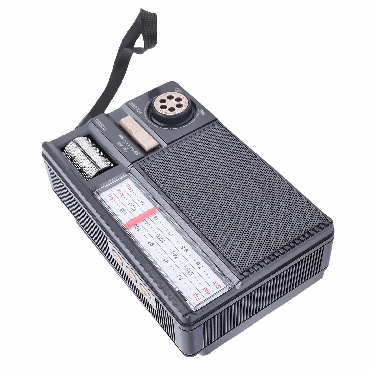 Gugxiom Solarne Radio Bluetooth, Przenośne Radio AM FM SW z Panelem Słonecznym, Akumulatorowy Głośnik Zewnętrzny na Kemping, Obsługa Odtwarzania Kart USB/TF (BLACK)