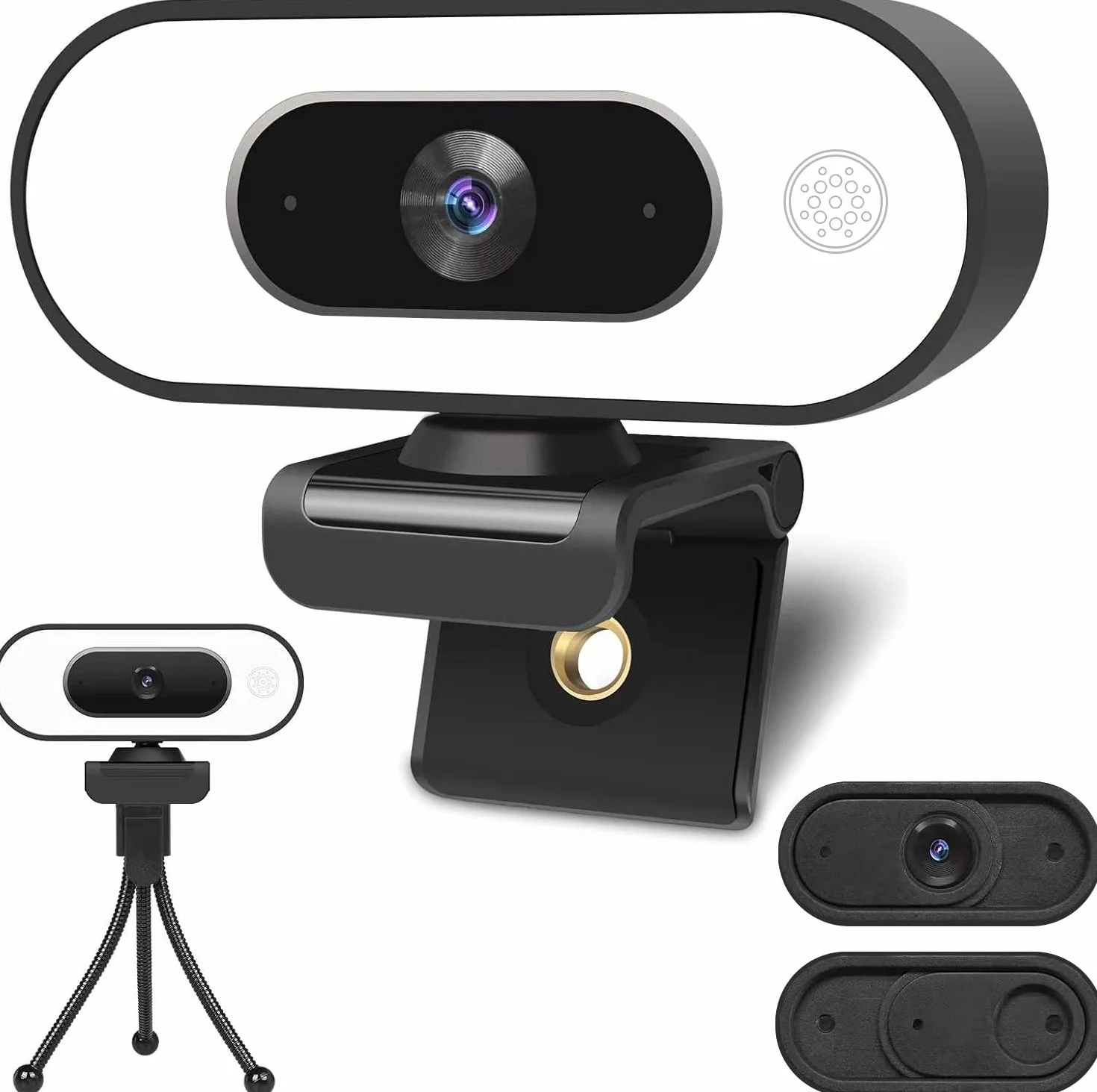 Kamera internetowa 1080P Full HD z mikrofonem pierścieniowym do PC i laptopa