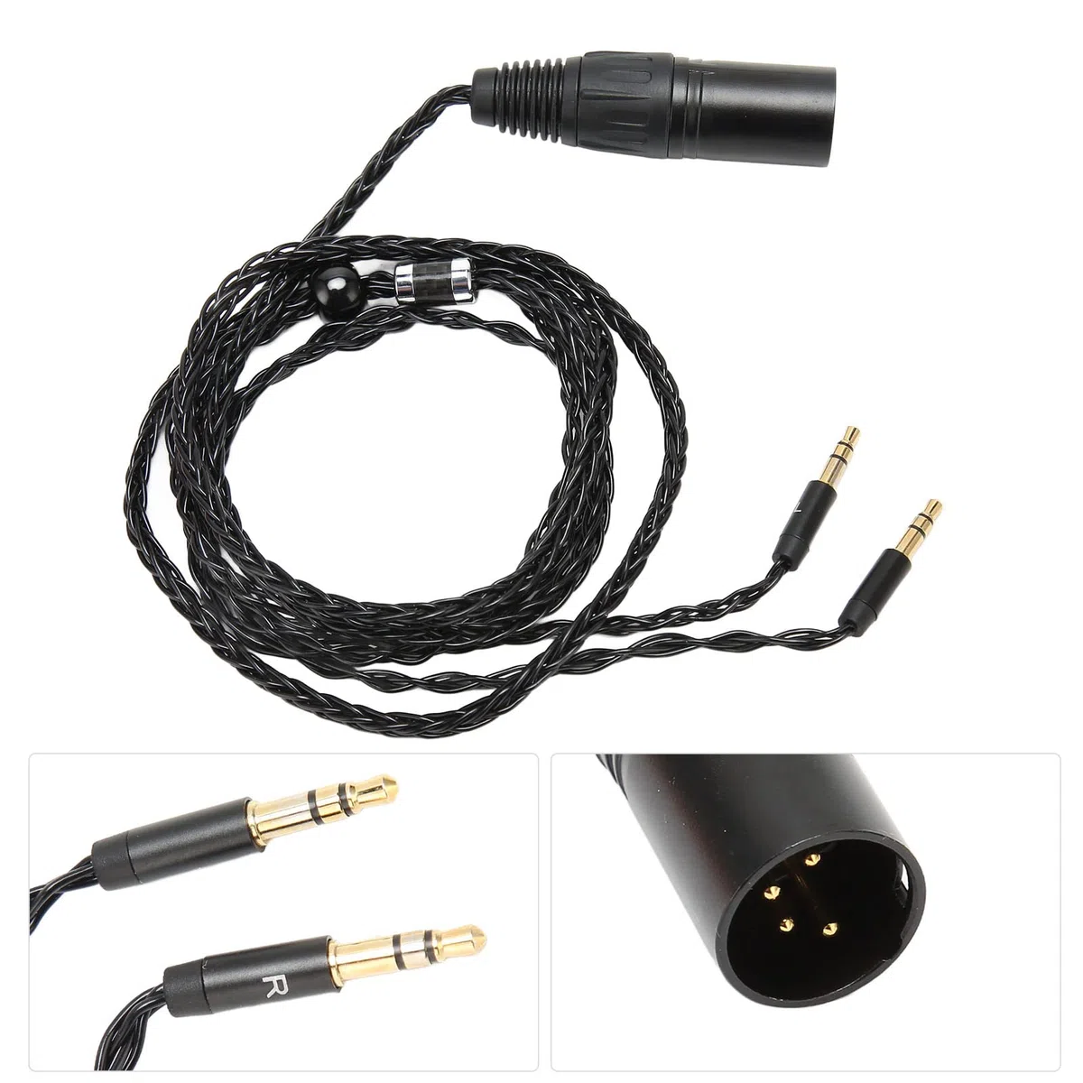 4-pinowy XLR Męski na Podwójny 3.5mm Wtyczka Kabel Audio Słuchawek dla Hifiman Arya, dla Sundara, dla Ananda, dla HE400SE, dla MDR-Z7, Z7M2, Z1R, dla D7200.