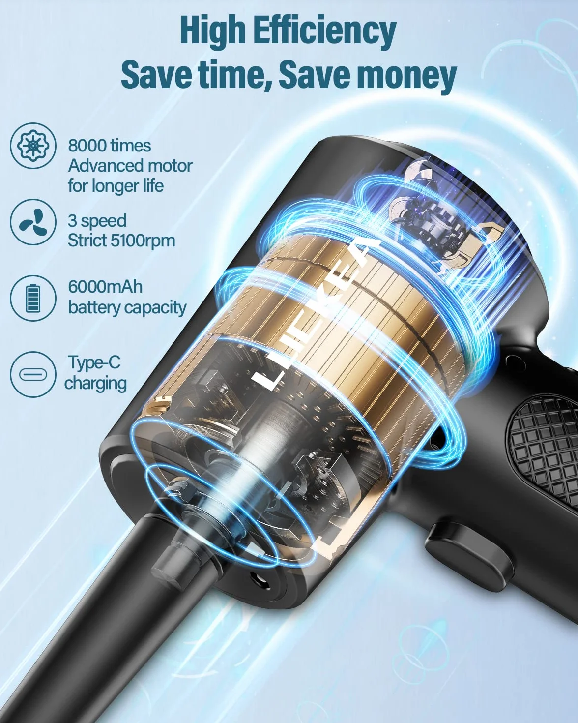 Akumulatorowa dmuchawa powietrza 6000 mAh do czyszczenia elektroniki