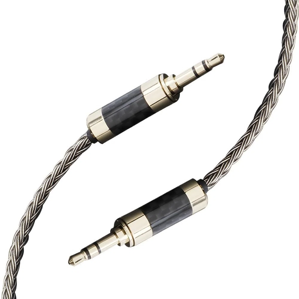 HiFi 7N OCC posrebrzany kabel adaptera AUX 3,5 mm do 3,5 mm ulepszony kabel audio słuchawki (1,5 m)