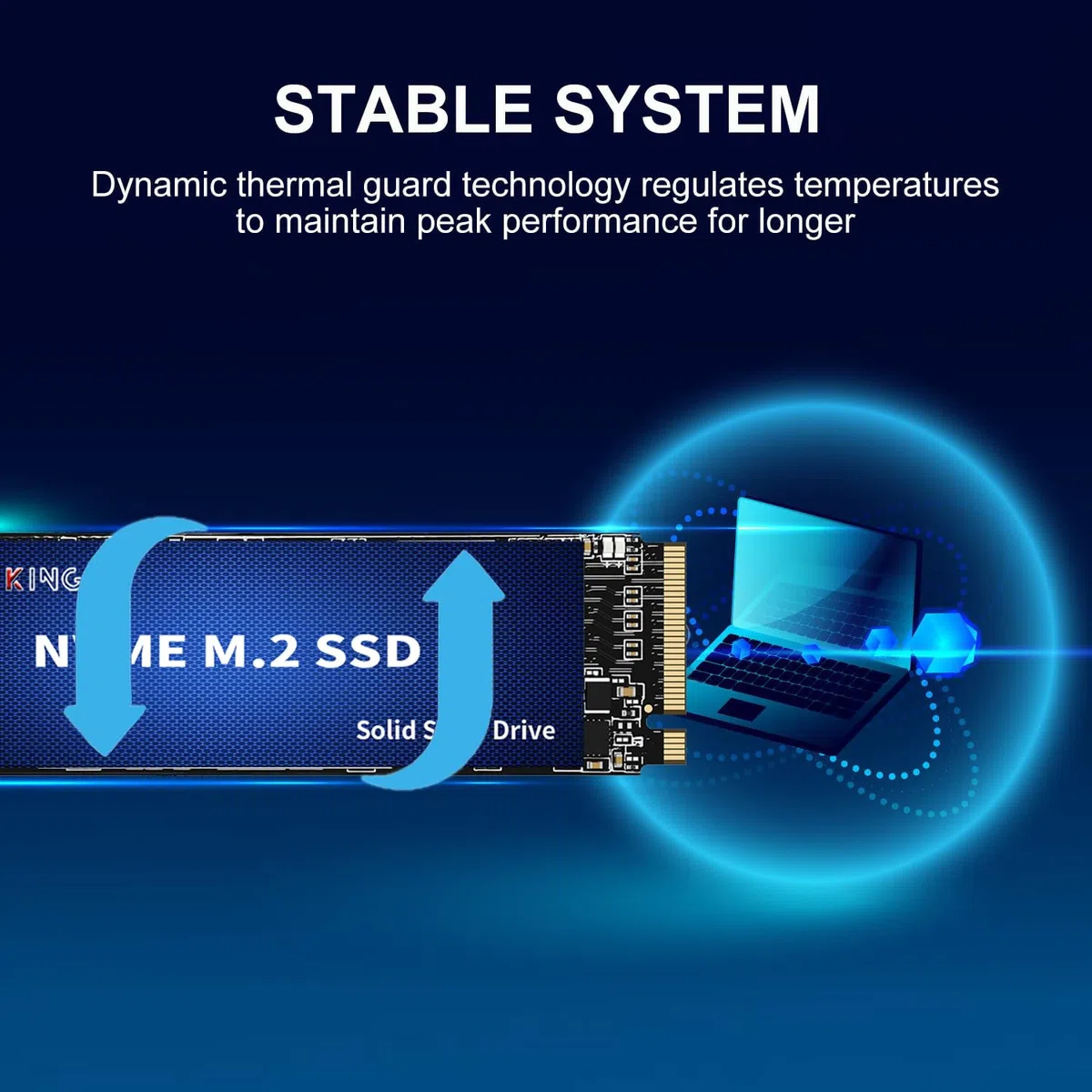 GAMERKING Wewnętrzny dysk SSD 128GB M.2 NVME 2280 PCIe Gen 3 x4, do 1800 MB/s 3D NAND Flash M Key o niskim zużyciu energii, pamięć do komputera stacjonarnego, laptopa