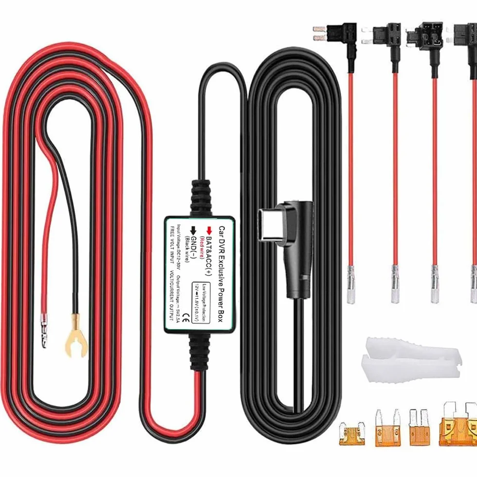 Gebildet Dash Cam Hardwire Kit 12V-24V do 5V Ochrona Niskonapięciowa 13 stóp/320 cm