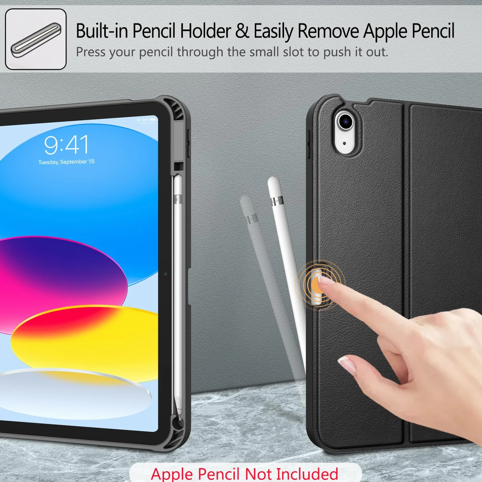 FINTIE Etui na klawiaturę do iPad 11.Generation 11" 2025, iPad 10. generacji 2022 10,9", etui ochronne z tylną obudową z TPU, uchwytem na rysik i magnetyczną zdejmowaną klawiaturą z układem QWERTZ