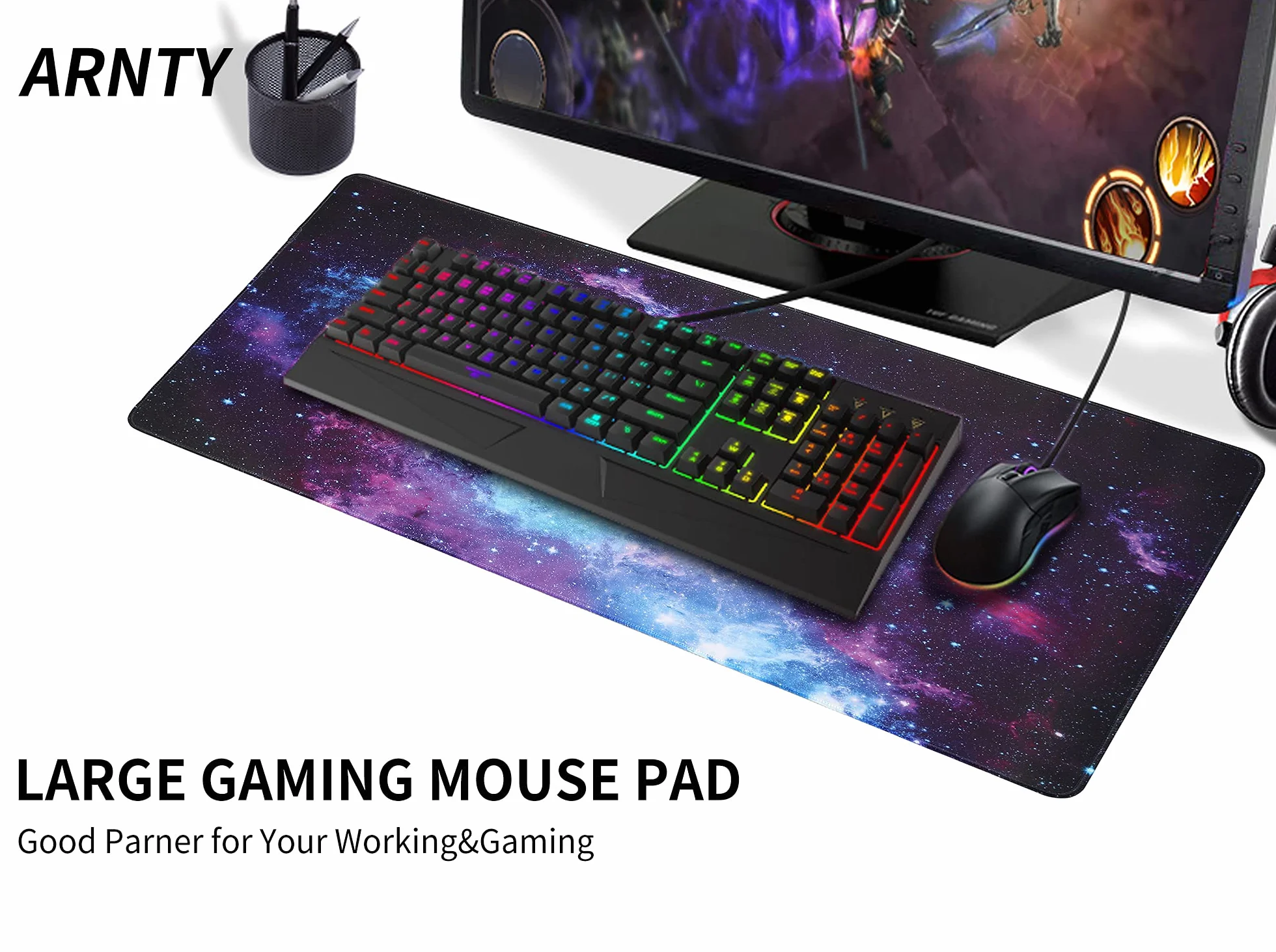 KINGSON Podkładka pod mysz XXL gamingowa 900 x 400 mm wodoodporna antypoślizgowa