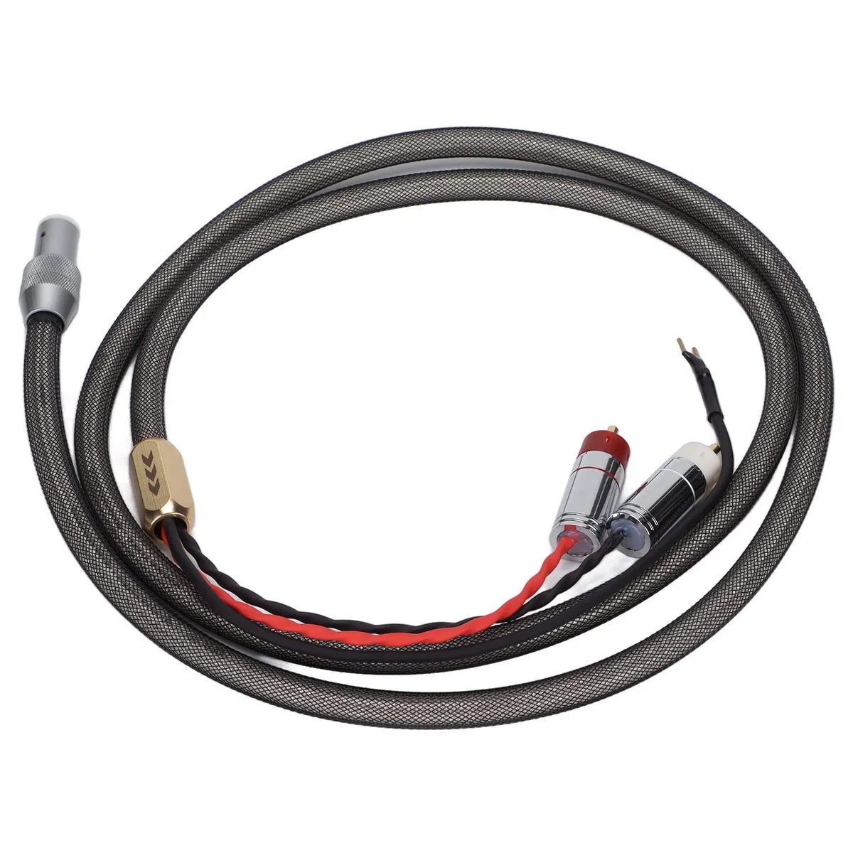 Kabel do Gramofonu, XS-0609 Kabel do Ramienia Gramofonowego z Winylem z Kablem Uziemienia Posrebrzany Kabel RCA na 5-pinowy Kabel XLR do Gramofonu Gramofonowego(2M)
