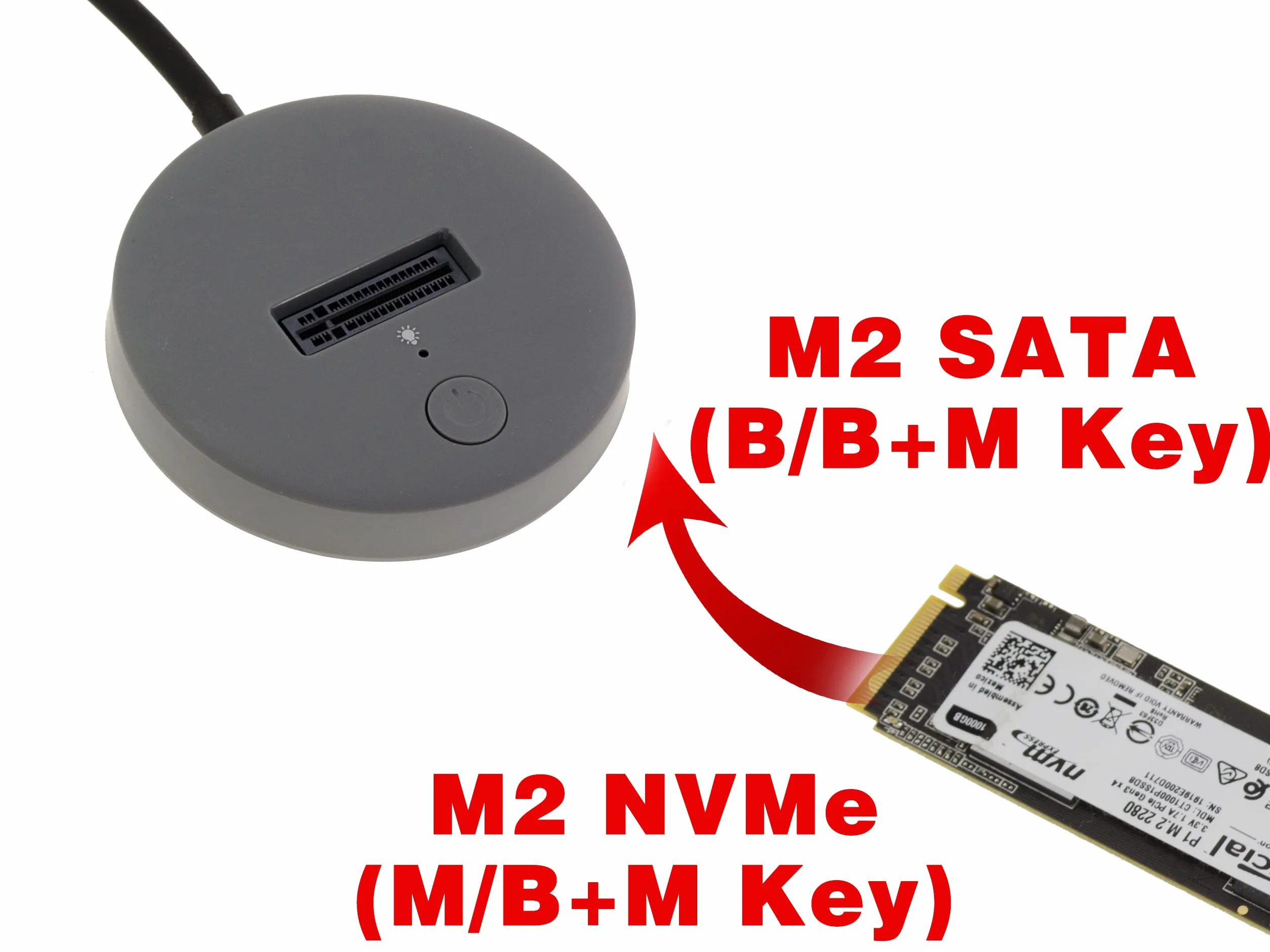 KALEA-INFORMATIQUE Stacja dokująca USB dla dysków SSD M2 NVMe lub SATA. Łącze USB3.2 Gen2 o pojemności 10 GB z wtyczką typu C