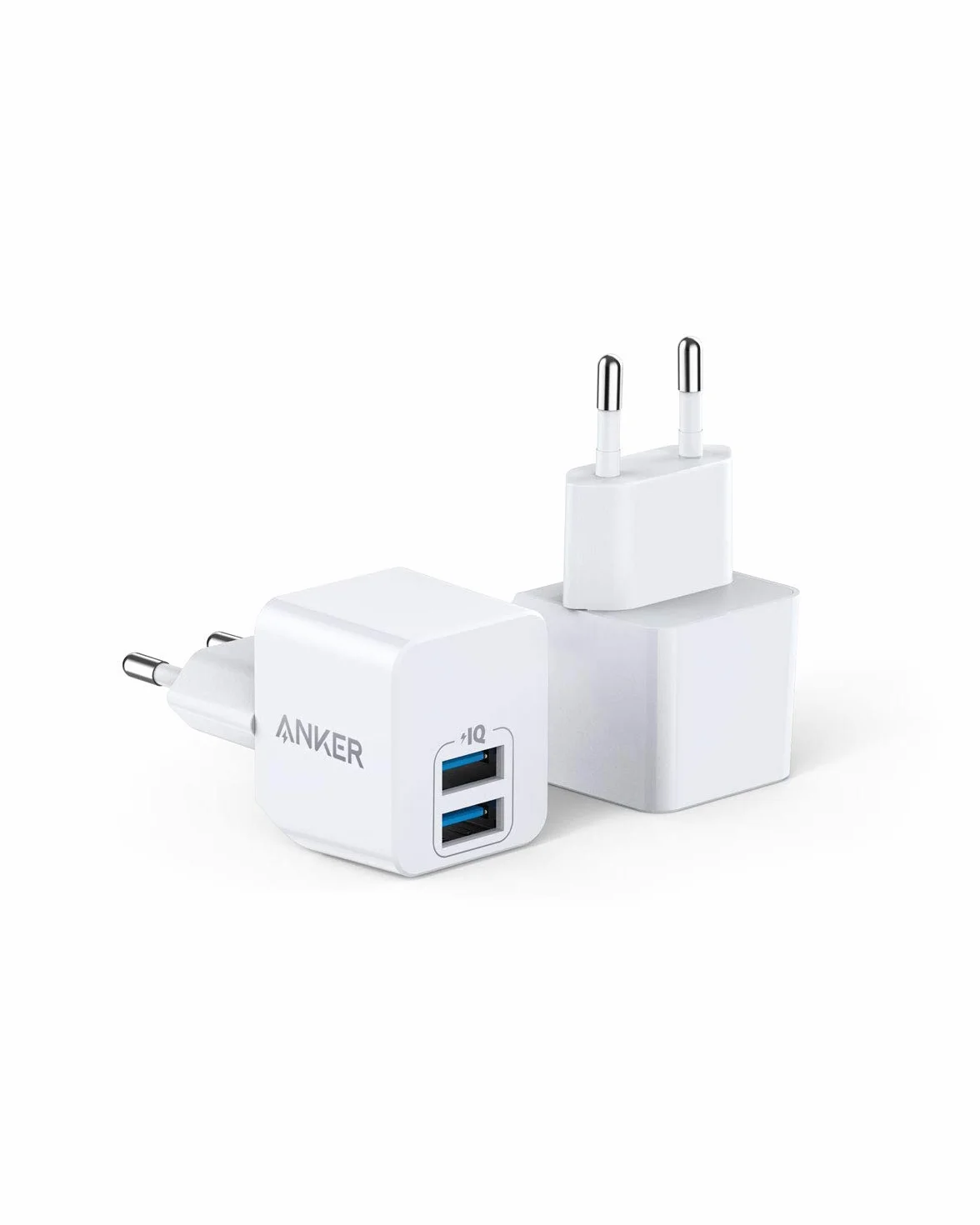 Anker PowerPort Mini podwójna ładowarka ścienna, 2 sztuki, bardzo kompaktowa ładowarka USB, moc 2,5 A do iPhone XS/XS Max/XR/X/8/7/6/Plus, iPad Pro/Air 2 / Mini 4, Samsung i wielu innych