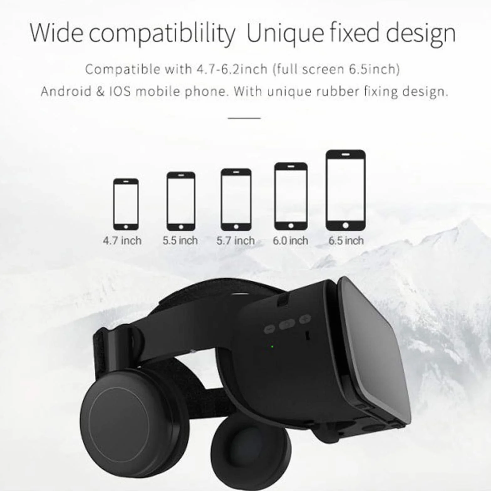 Zestaw słuchawkowy VR, gogle wirtualnej rzeczywistości 3D z pilotem Bluetooth, pole widzenia 120 stopni, wbudowane regulowane słuchawki, kompatybilne z iPhone'em i systemem Android, 4,7-6,2"