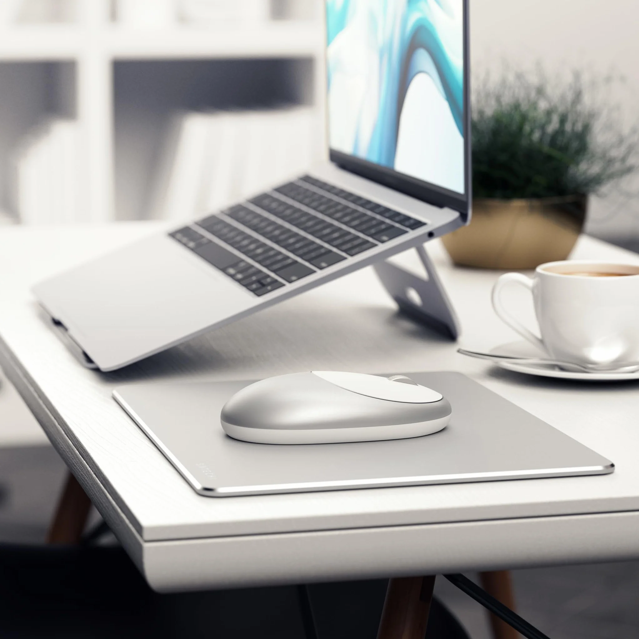 SATECHI Mysz bezprzewodowa M1 aluminium USB-C 1200 DPI Bluetooth srebrna