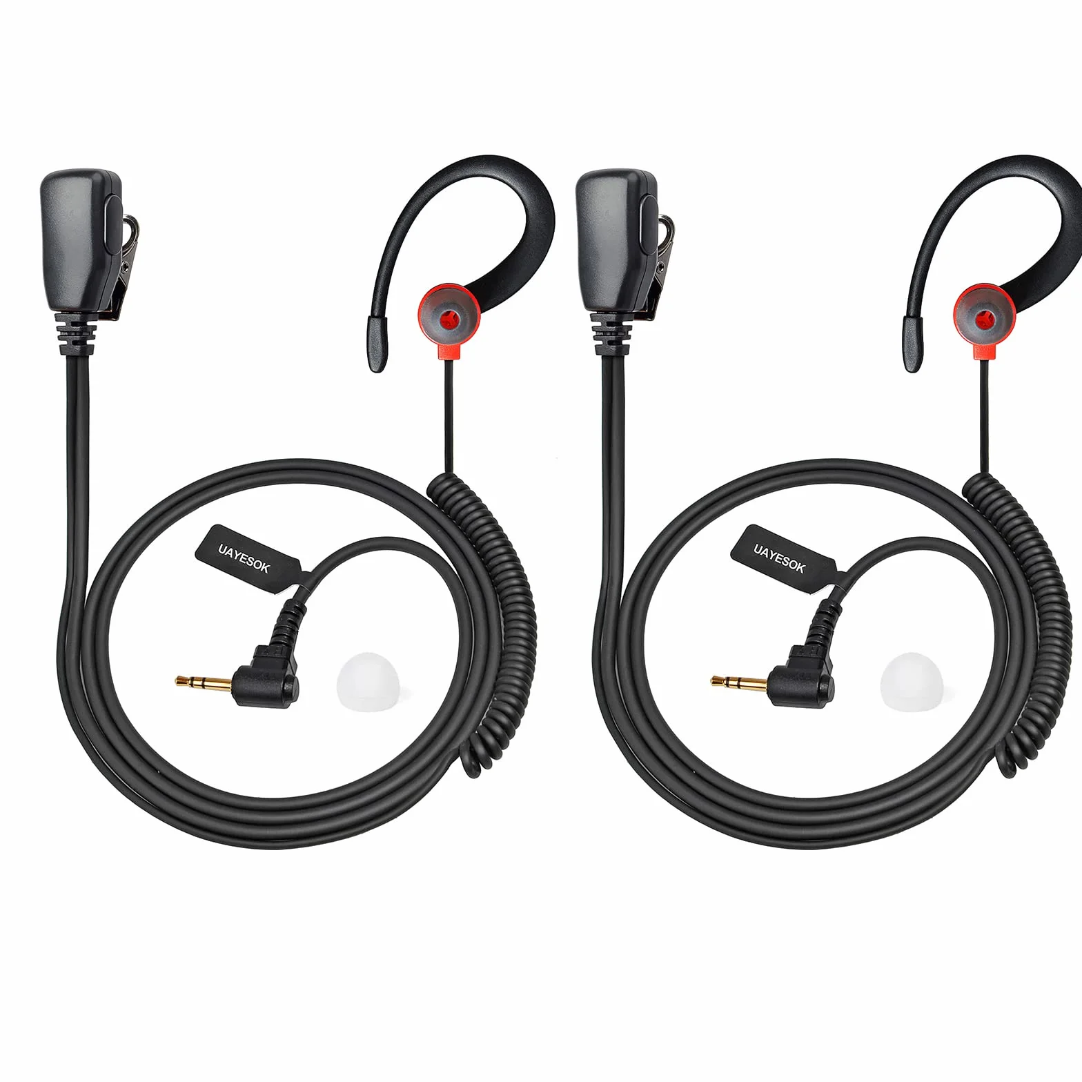 UAYESOK Słuchawki Walkie Talkie 1 pin, 2,5 mm Jack Radio zestaw słuchawkowy w kształcie litery G, miękkie nauszniki, słuchawki bezpieczeństwa do motorola Talkabout TLKR T92 H20 PMR446 T60 T80 T82