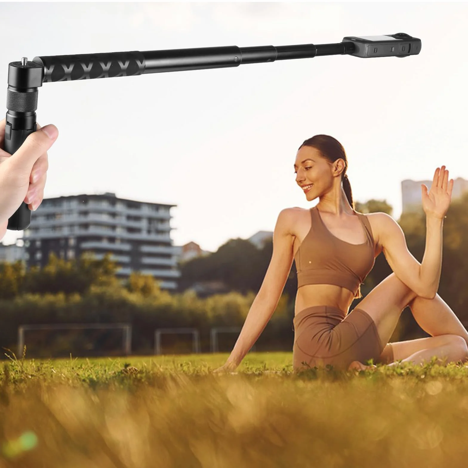 PULUZ Mini Składany Obrotowy Statyw do Kamery Sportowej 1/10.2 cm Śrubowy do Insta360 X3/X4/ONE X2/RS GoPro DJI