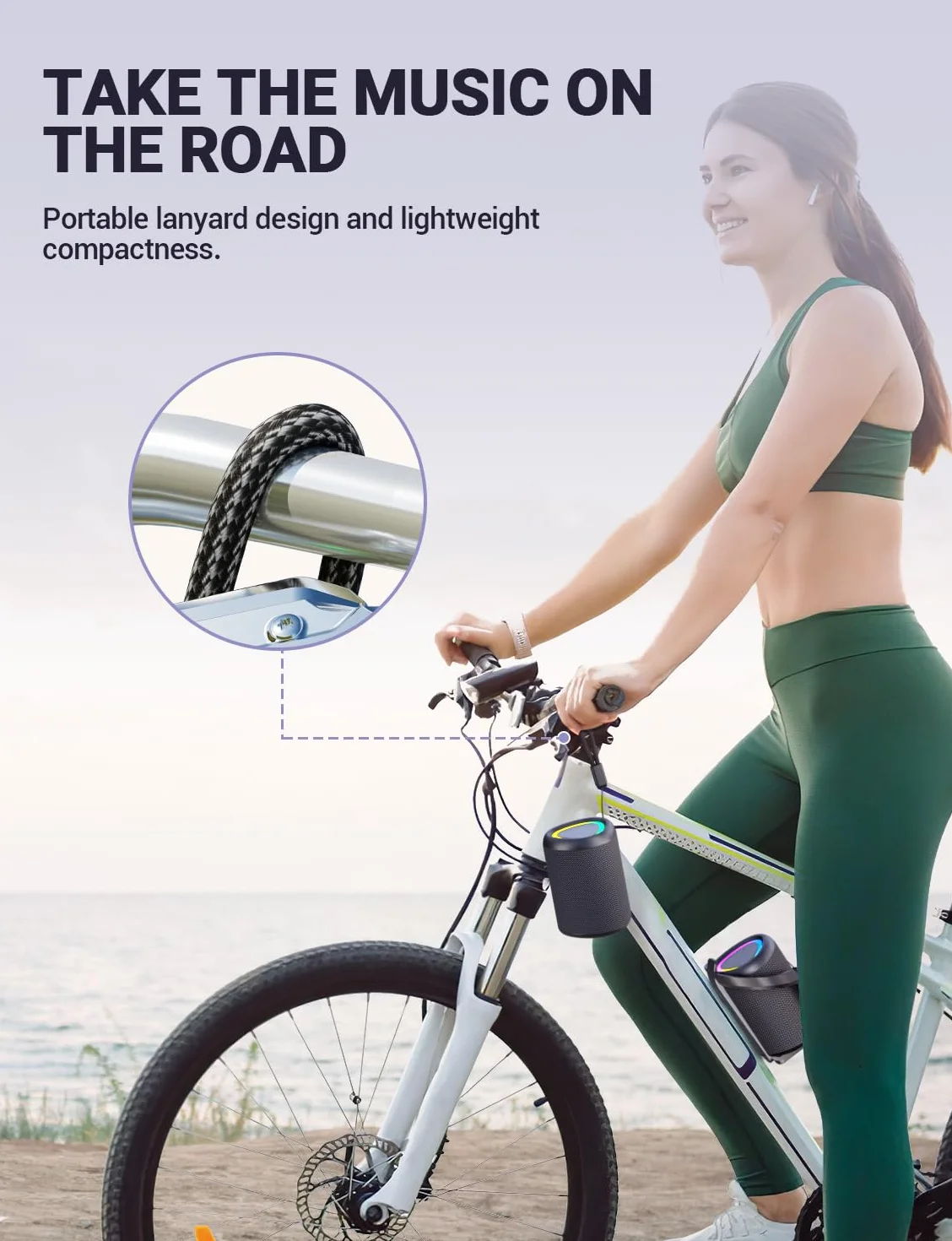 UOHHBOE Przenośny głośnik 15W Bluetooth bezprzewodowy BT5, 3 mocne głośniki z oświetleniem TWS 2500mAh 30m Odległość IPX5 AUX TF Card Wieczory Imprezy Plener Podróże