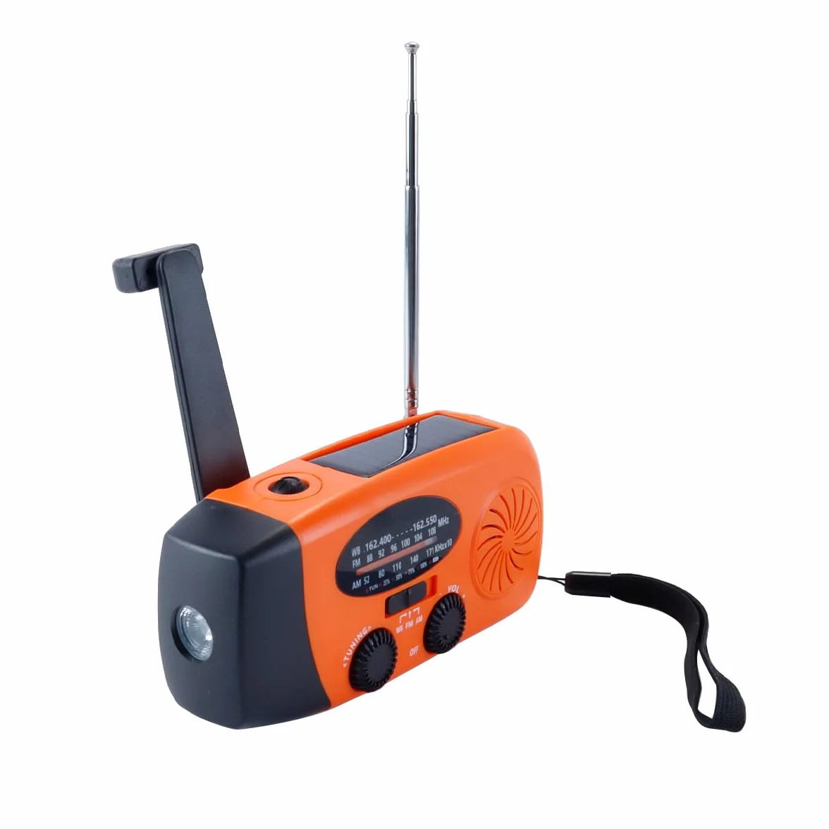 Radio solarne, radio pogodowe AM/FM z korbką, do użytku domowego i na kempingu, podczas pieszych wędrówek.