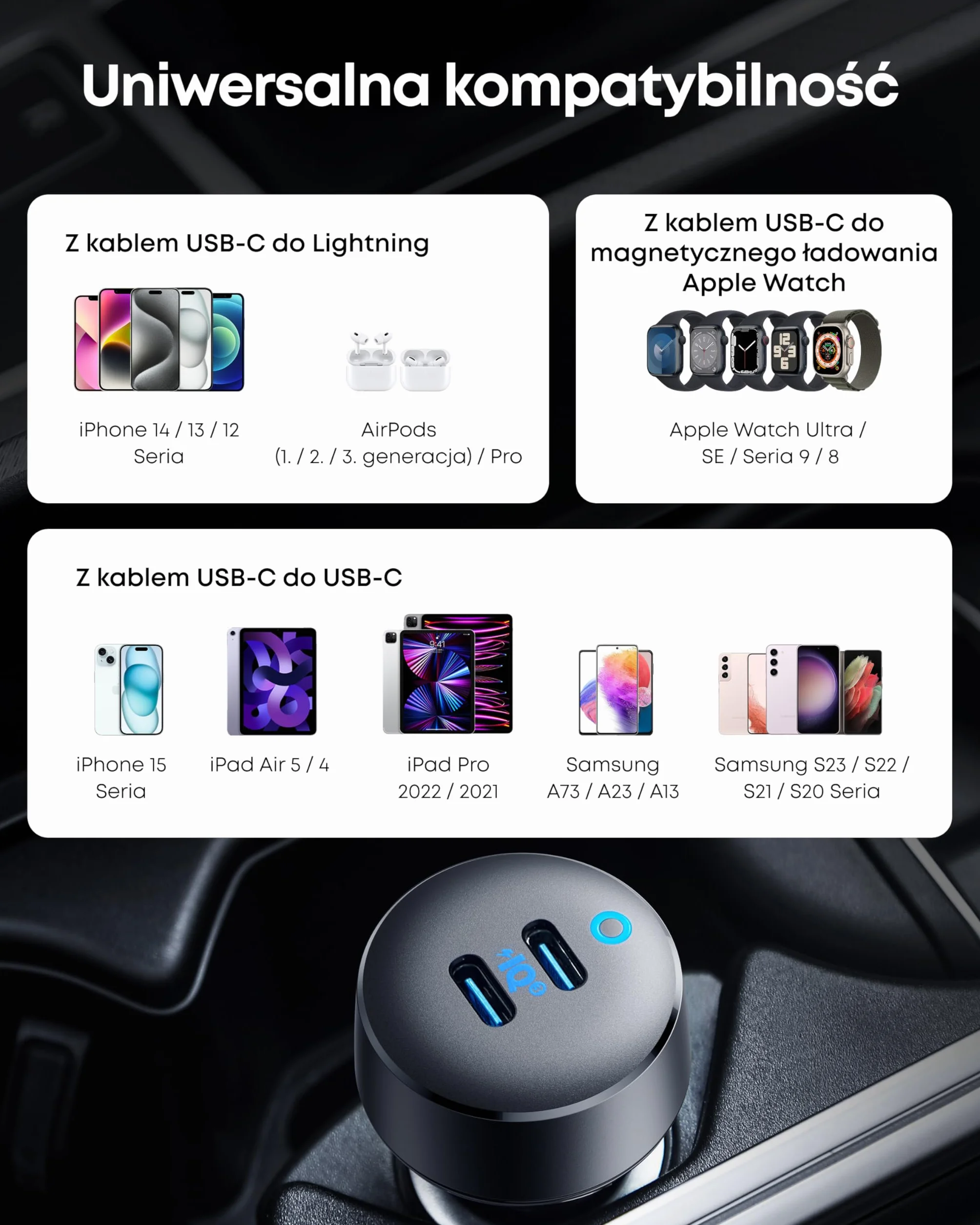 Anker PowerDrive III Duo USB-C car charger, 40W 2-port PowerIQ 3.0 charger, power delivery for iPhone 15/15 Plus/15 Pro/15 Pro Max, Galaxy S10/S9, Pixel, iPad/iPad Mini and more