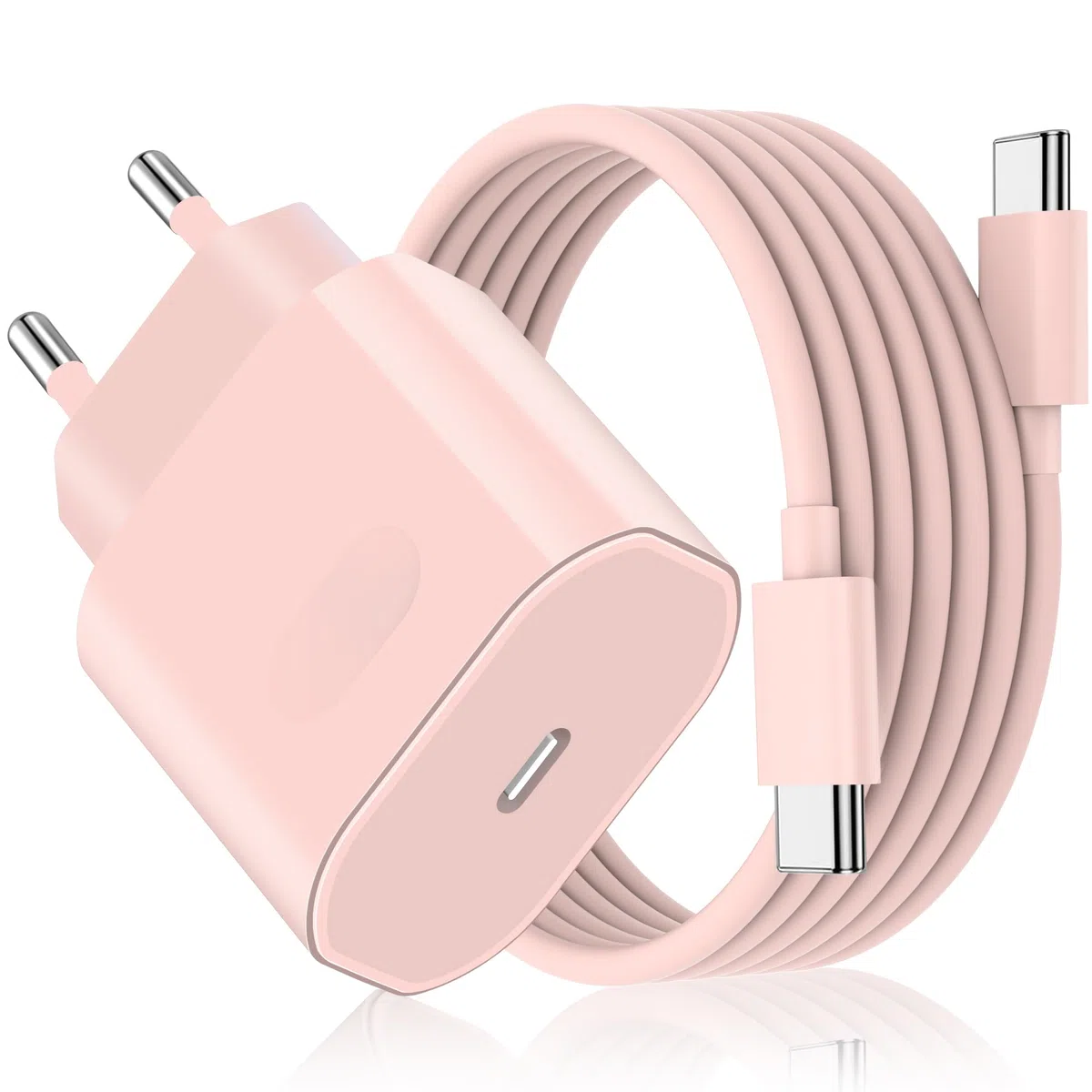 Ładowarka do iPhone'a 17/17 Pro/17 Pro Max/17 Air, iPhone 16 15 Pro Max Plus, 27 W USB C ładowarka zasilająca z szybkim ładowaniem z kablem 2 m (różowa)