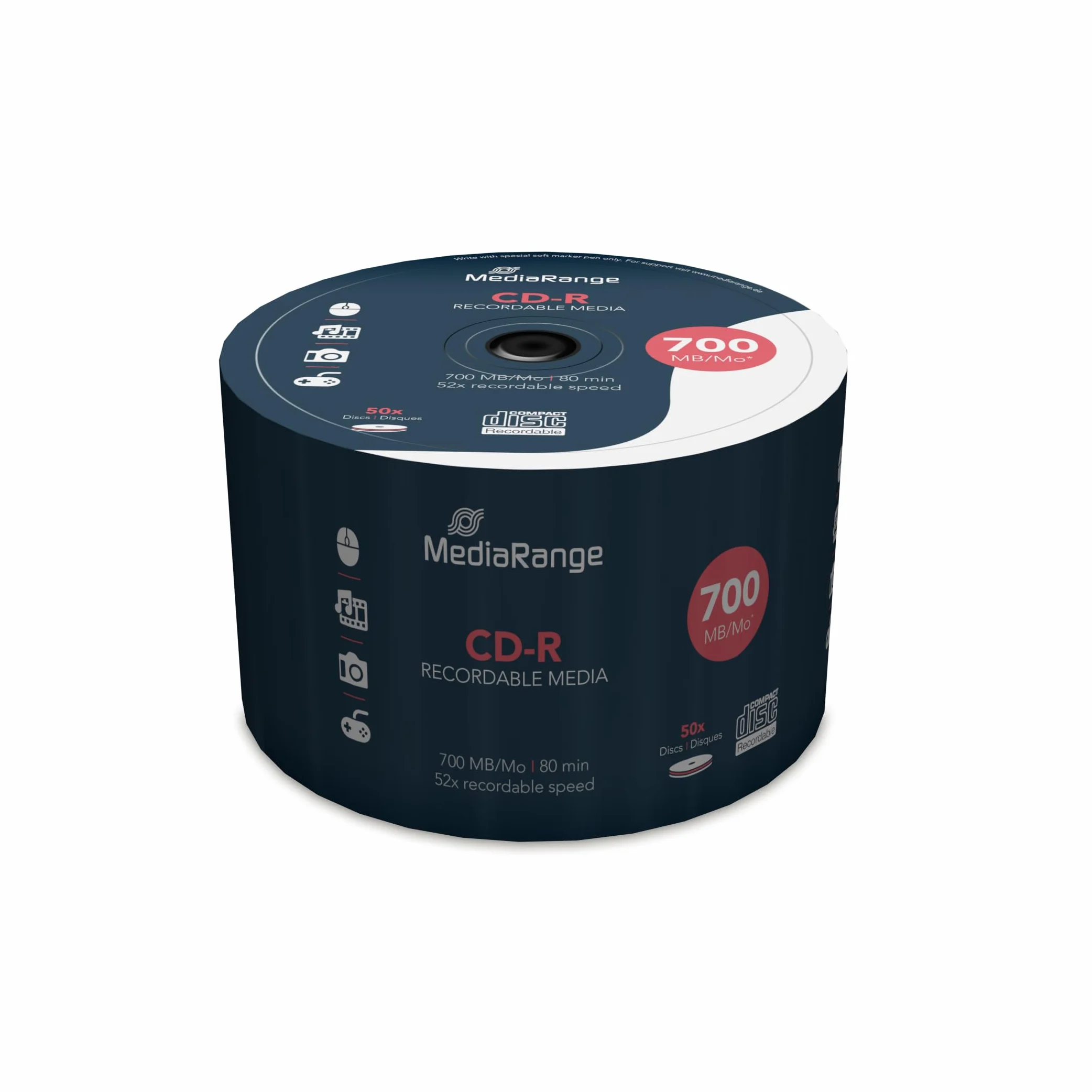 MediaRange MR207 płyty CD-R (52 x prędkość, 700 MB, trzpień 50 sztuk)