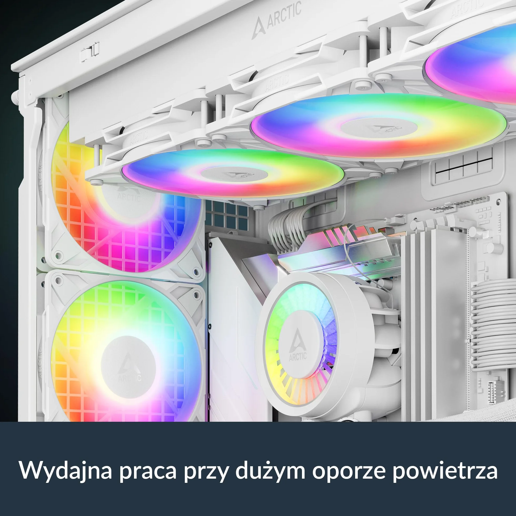 ARCTIC P12 Pro A-RGB Wentylator PWM 120 mm 3 Sztuki 400-3000 rpm 5V Cyfrowy RGB Biały