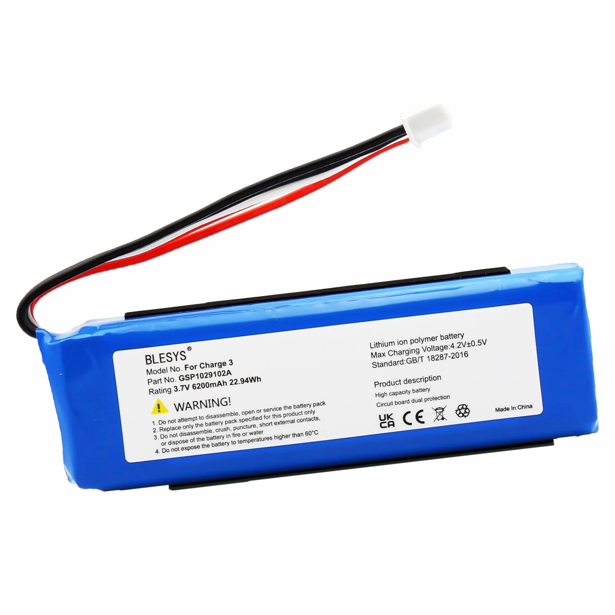 Bateria 3,7V 6200mAh do JBL Charge 3 (wersja 2016) Litowo-polimerowy