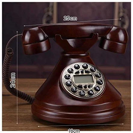 Telefon stacjonarny z litego drewna retro Zabytkowy aparat telefoniczny Europejskie biuro Stały telefon domowy Amerykański
