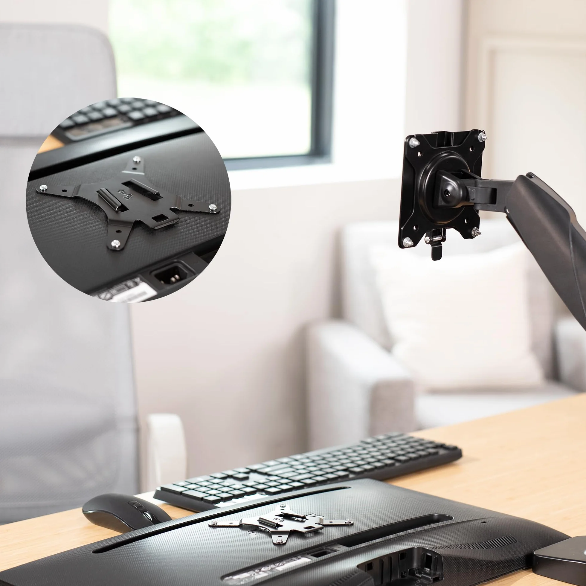 VIVO Adapter VESA Mount Quick Release, mocowanie stojaka i uchwyt ścienny, zdejmowana płyta VESA do łatwego montażu monitora LCD i ekranu telewizora, stojak VAD2