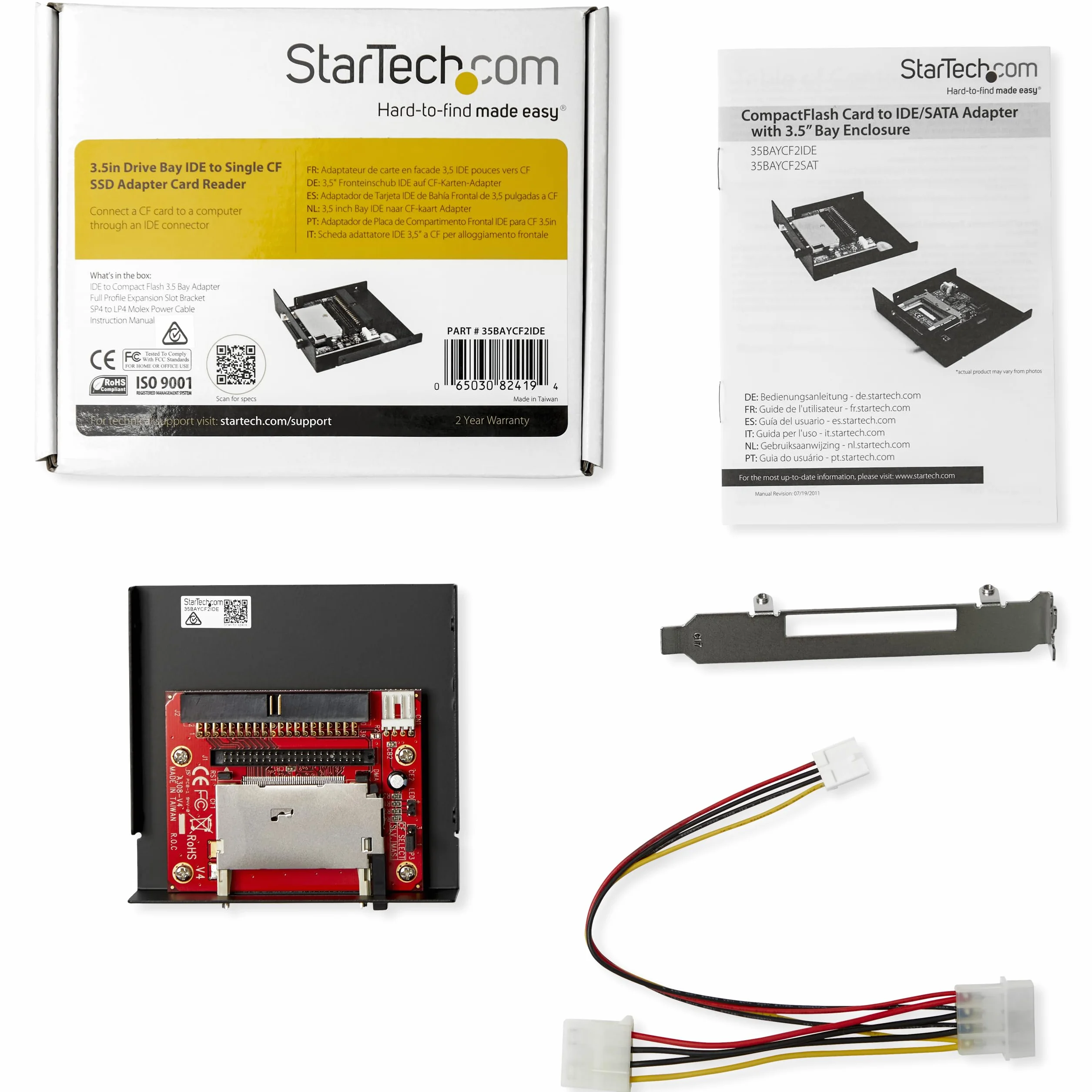StarTech.com 3,5 cala kieszeń na dysk IDE na CF SSD czytnik kart - CompactFlash - Solid State Drive