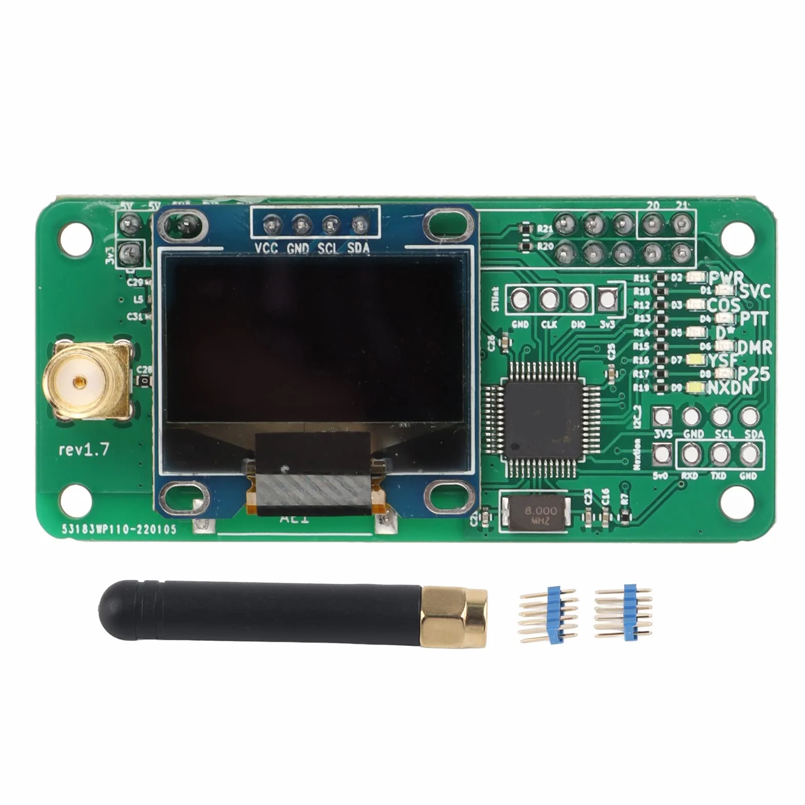 MMDVM Hotspot Moduł UHF VHF z LED Wyświetlaczem, Anteną SMA i Jednopłytowym Komputerem - Kompletny Zestaw Cyfrowej Radiokomunikacji dla Radiolubicieli