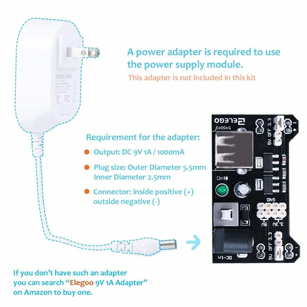 ELEGOO Electronic Fun Kit Breadboard kabel rezystancyjny kondensator LED potencjometr do elektroniki zestaw learning Kit, kompatybilny z Arduino IDE, UNO R3, Raspberry Pi asortyment
