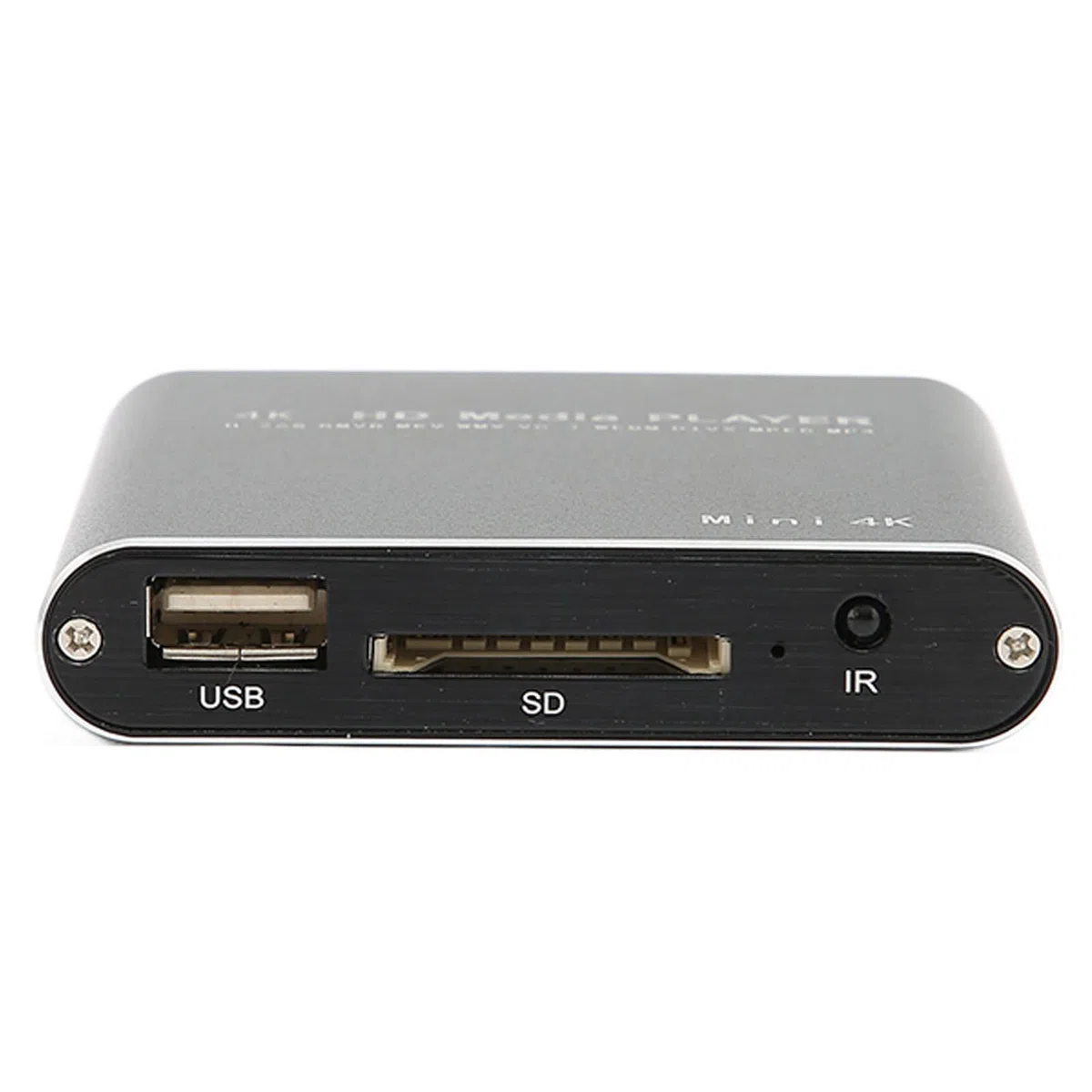 Odtwarzacz multimedialny, odtwarzacz wideo 4 GB 4K ze stopu aluminium o wysokiej rozdzielczości Plug and Play dla USB(Wtyczka UE)
