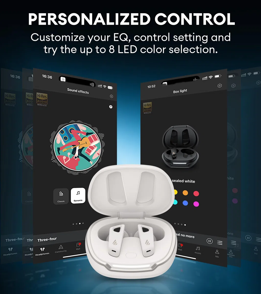 Edifier NeoBuds Pro 2 Multi-Channel aktywne słuchawki z redukcją szumów z dźwiękiem przestrzennym, Hi-Res, LDAC, LHDC, AAC, 8 mikrofonów dla wyraźnych połączeń, szybkie ładowanie, kontrola aplikacji