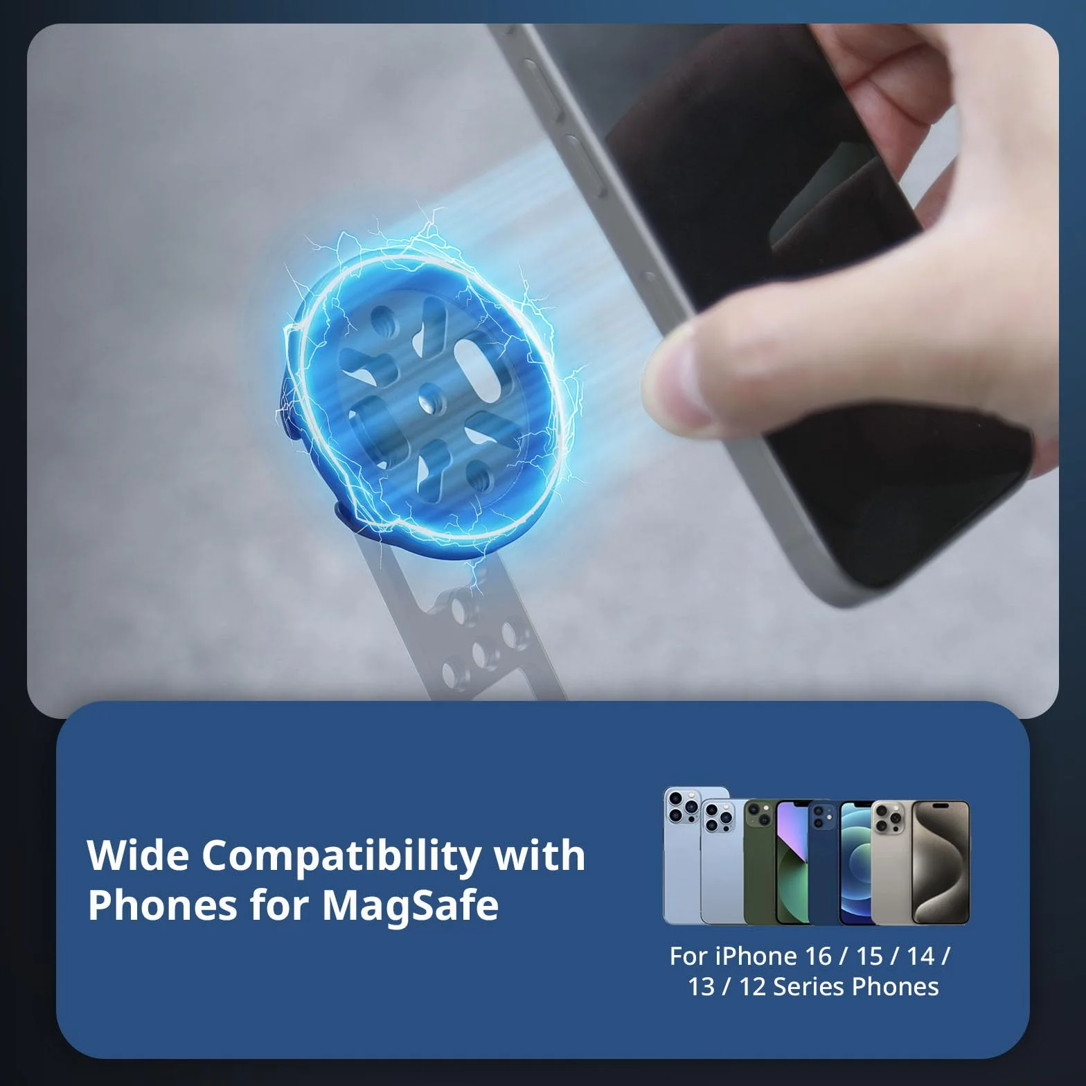 SmallRig Magnetic Phone Mount Plate do iPhone'a, Mocowanie na Zimną Stopkę, Otwór Gwintowany 1/4"-20, do DJI Mic 2, Kije do Selfie z Głowicą Kulową