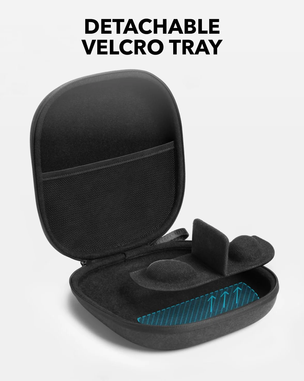 soundcore by Anker, etui na słuchawki, torba na akcesoria do słuchawek soundcore z opaską na głowę, odporna na zarysowania, pyłoszczelna, wstrząsoodporna, odpinana kieszeń, pasek do noszenia (Black)