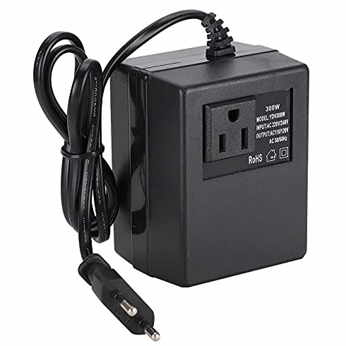 Transformator Mocy 300W Przetwornica Napięcia AC 220V do 110V Wtyczka EU Czarny 95x75x62mm
