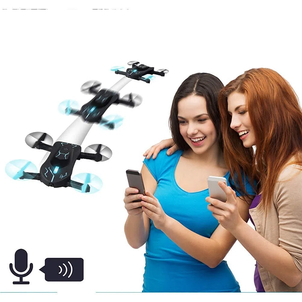 Mini Składany RC Nano Camera Drone dla dzieci Prezent Kieszonkowy Przenośny Quadcopter z lądowaniem jednym klawiszem, łatwy w pilotażu dla początkujących Biały 30 W