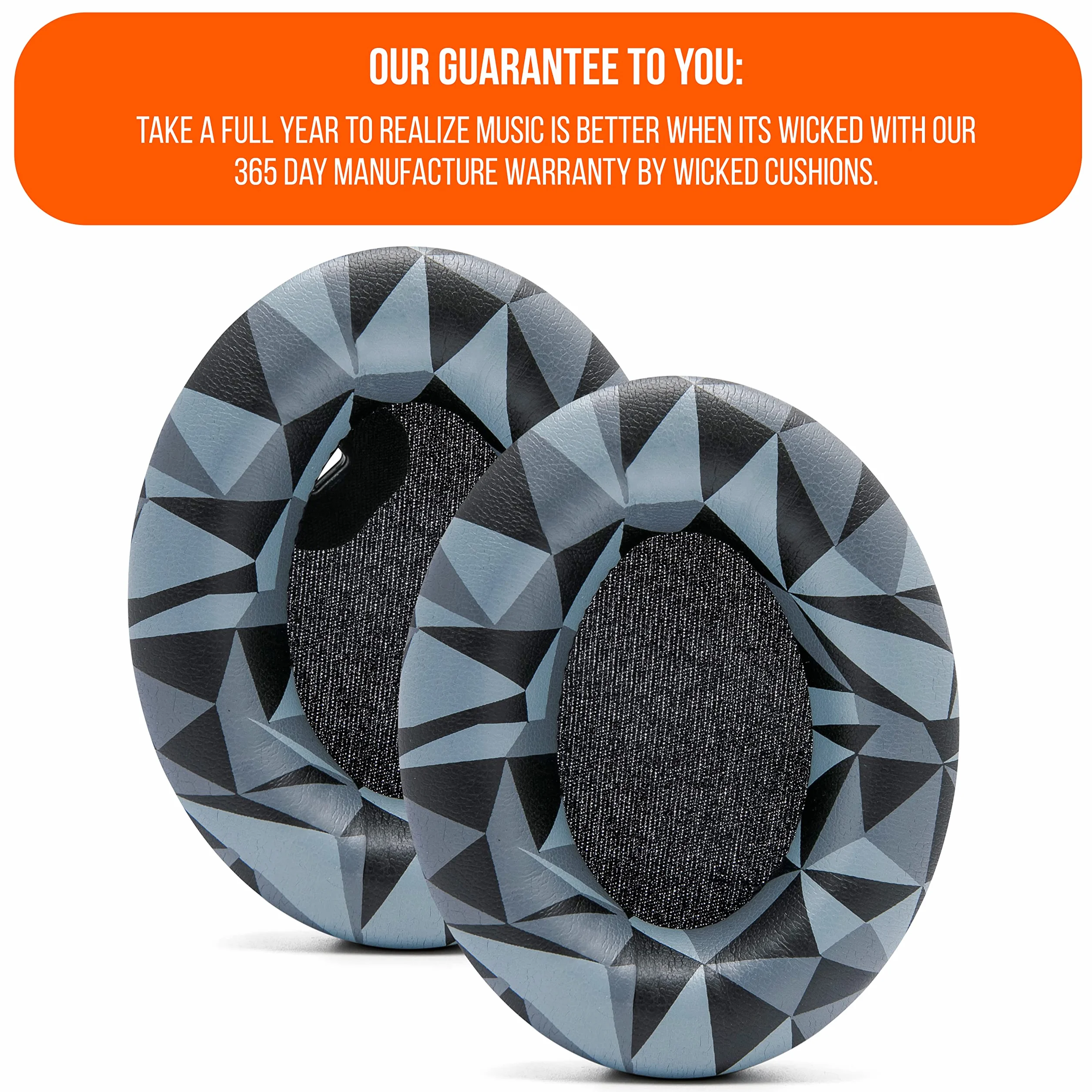 WC Wicked Cushions Extra Thick Earpads for Sony WH1000XM4 Headphones - miękkie poduszki ze skóry poliuretanowej, luksusowa pianka izolująca hałas, dodatkowa grubość bez wyłączania czujnika włączenia/wyłączenia | Geo Grey