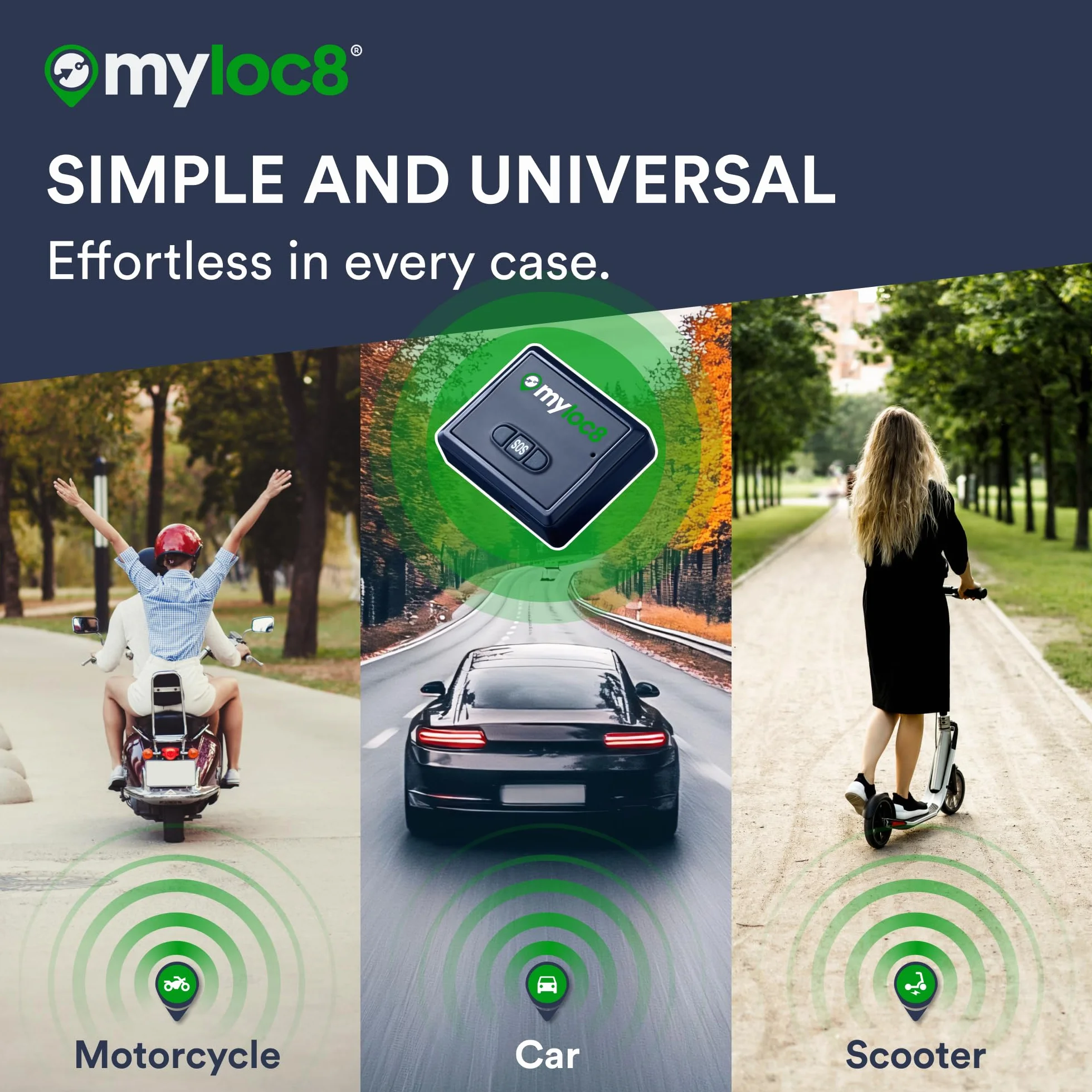 Myloc8 - Uniwersalny tracker GPS do pojazdów, dzieci i bagażu, samochód GPS tracker 4G LTE, aktualizacje w czasie rzeczywistym dla ciężarówek, przyczep, rowerów, ukrytych z