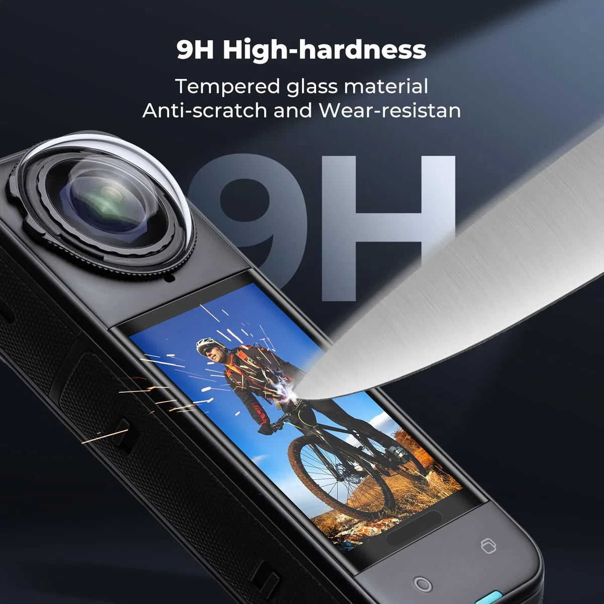 K&F Concept Osłona ekranu do akcesoriów Insta360 X5 (3 sztuki), folia ochronna ze szkła hartowanego do Insta360 X4/Insta 360 X5, Ultra HD, twardość 9H, odporna na zarysowania