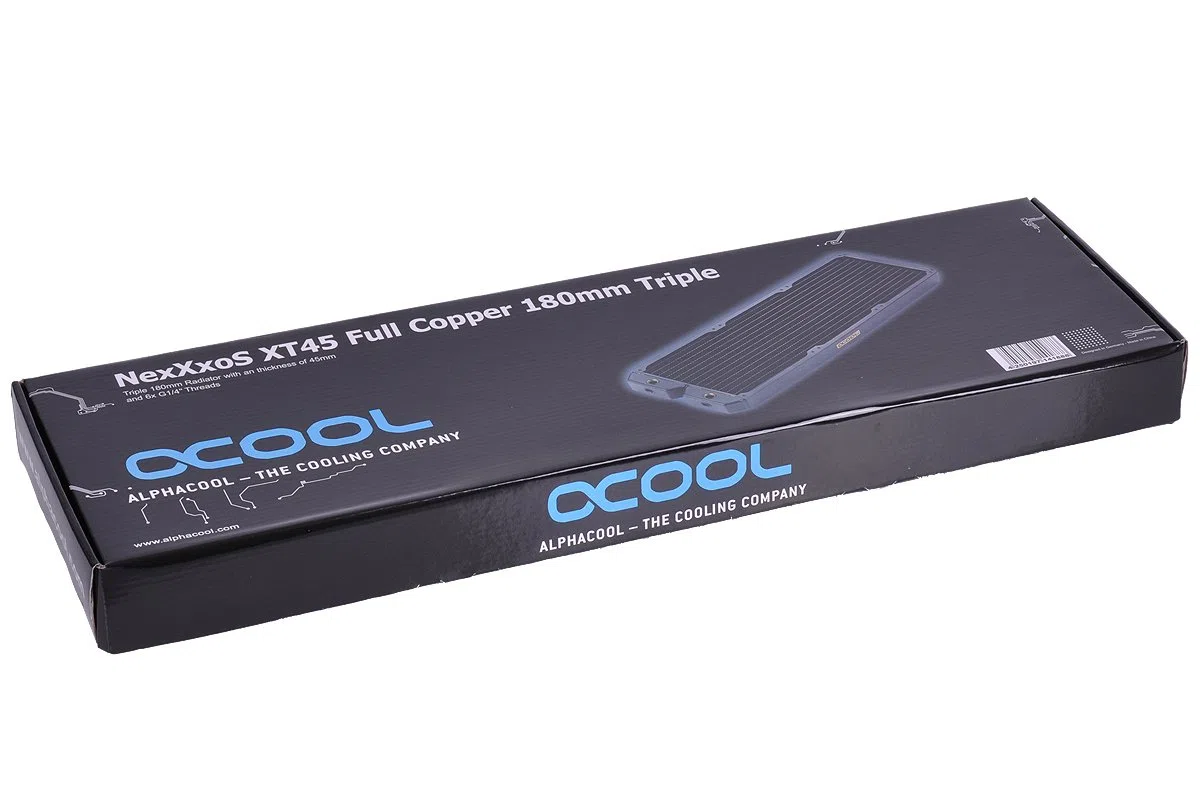 Alphacool NexXxoS XT45 grzejnik, wentylatory i grzejniki – uniwersalny (uniwersalny grzejnik, 18 cm, czarny, stal, mosiądz, miedź, 72 mm)