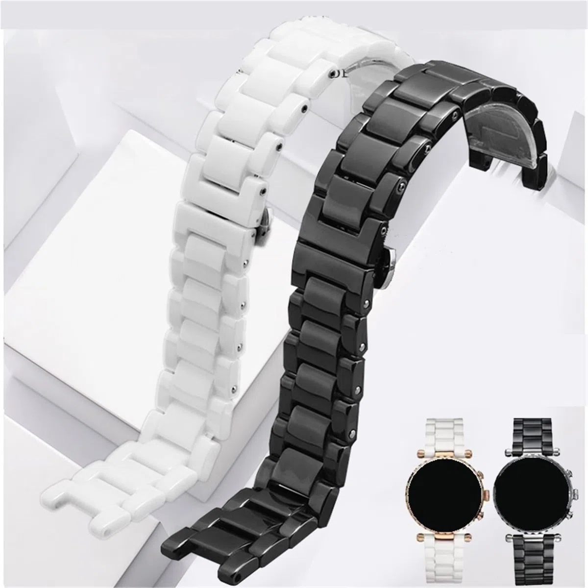 Ceramiczny pasek do zegarków 20 * 11mm 18 * 10mm 16 * 8mm Akcesoria do smartwatchów dla mężczyzn i kobiet
