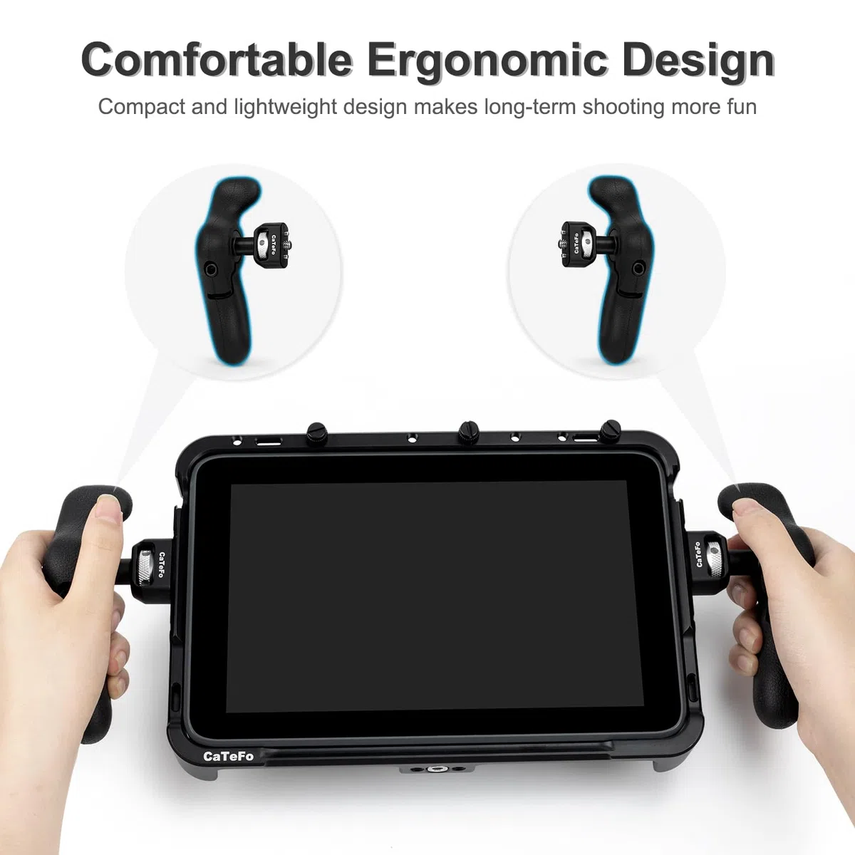 StarGrip Mini uchwyt boczny ze śrubą 1/10.2 cm i kołkami ustalającymi do lustrzanek cyfrowych, klatki na smartfona, iPada, klatki, monitora z regulacją 360 stopni