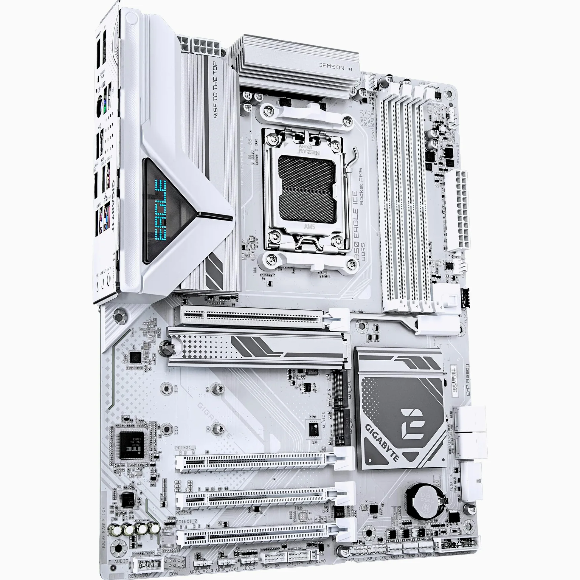 GIGABYTE Płyta główna B850 EAGLE ICE - procesory AMD Ryzen serii 9000, 8+2+2 fazy cyfrowy VRM, do 8200 MHz DDR5 (O.C), 1 x PCIe 5.0 + 2 x PCIe 4.0 M.2, 2.5 GbE LAN, USB 3.2 Gen 2